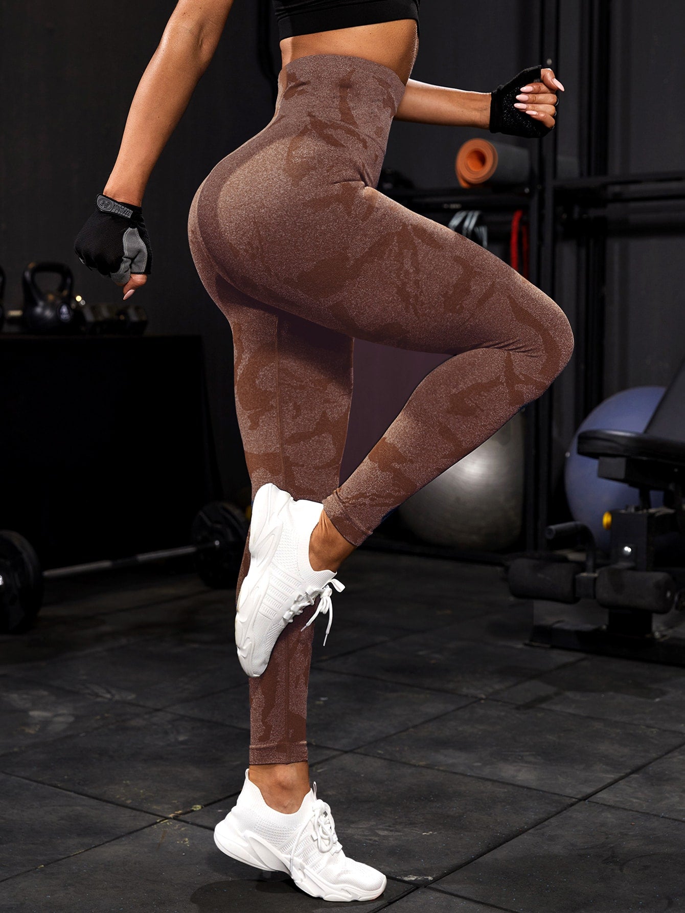 Calça Legging Seamless Estampada Cintura Alta Fitness