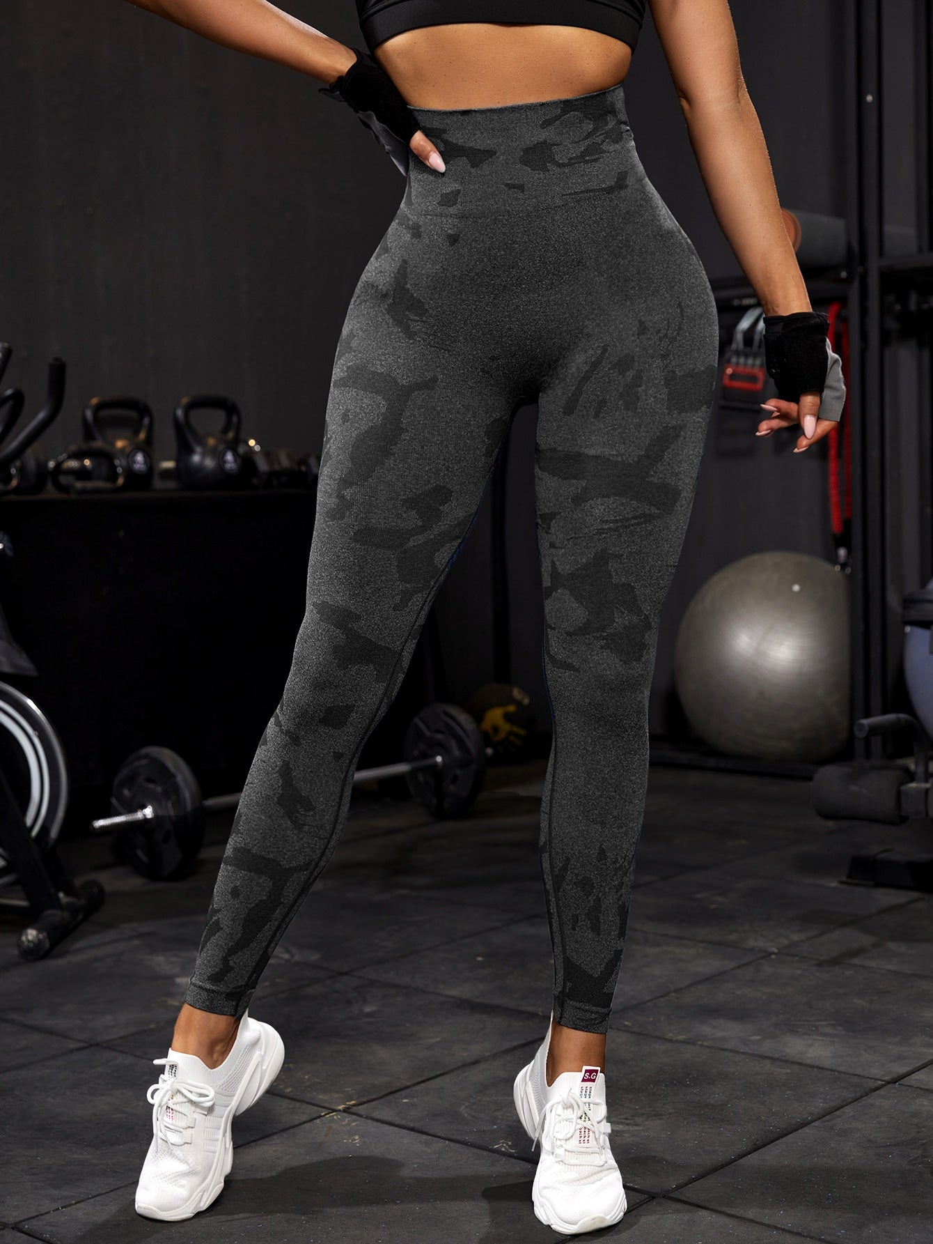 Calça Legging Seamless Estampada Cintura Alta Fitness