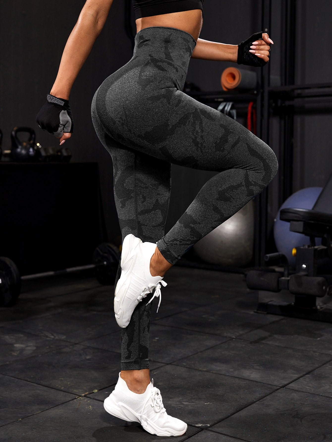 Calça Legging Seamless Estampada Cintura Alta Fitness