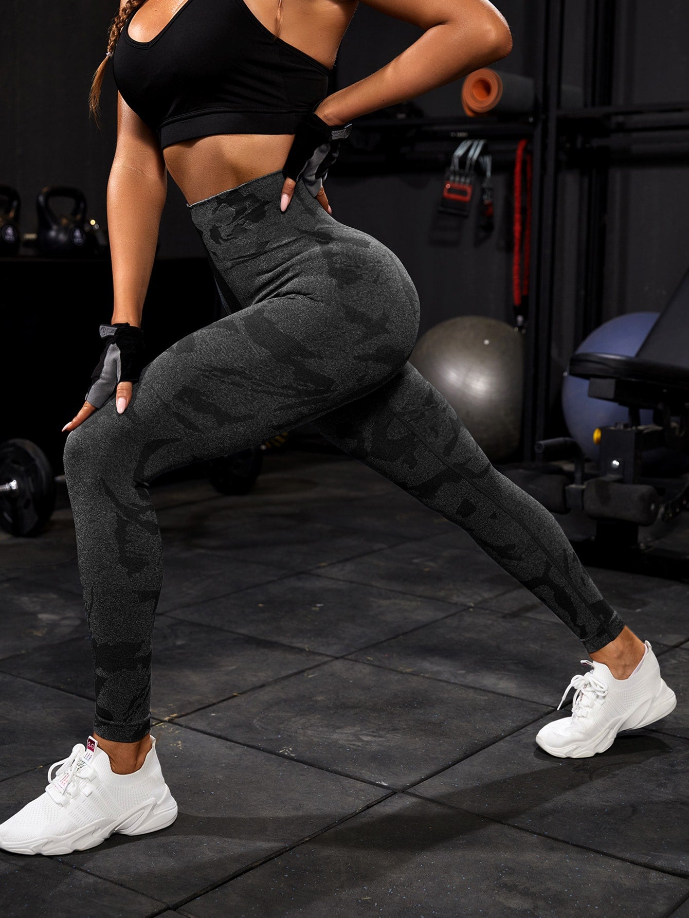 Calça Legging Seamless Estampada Cintura Alta Fitness
