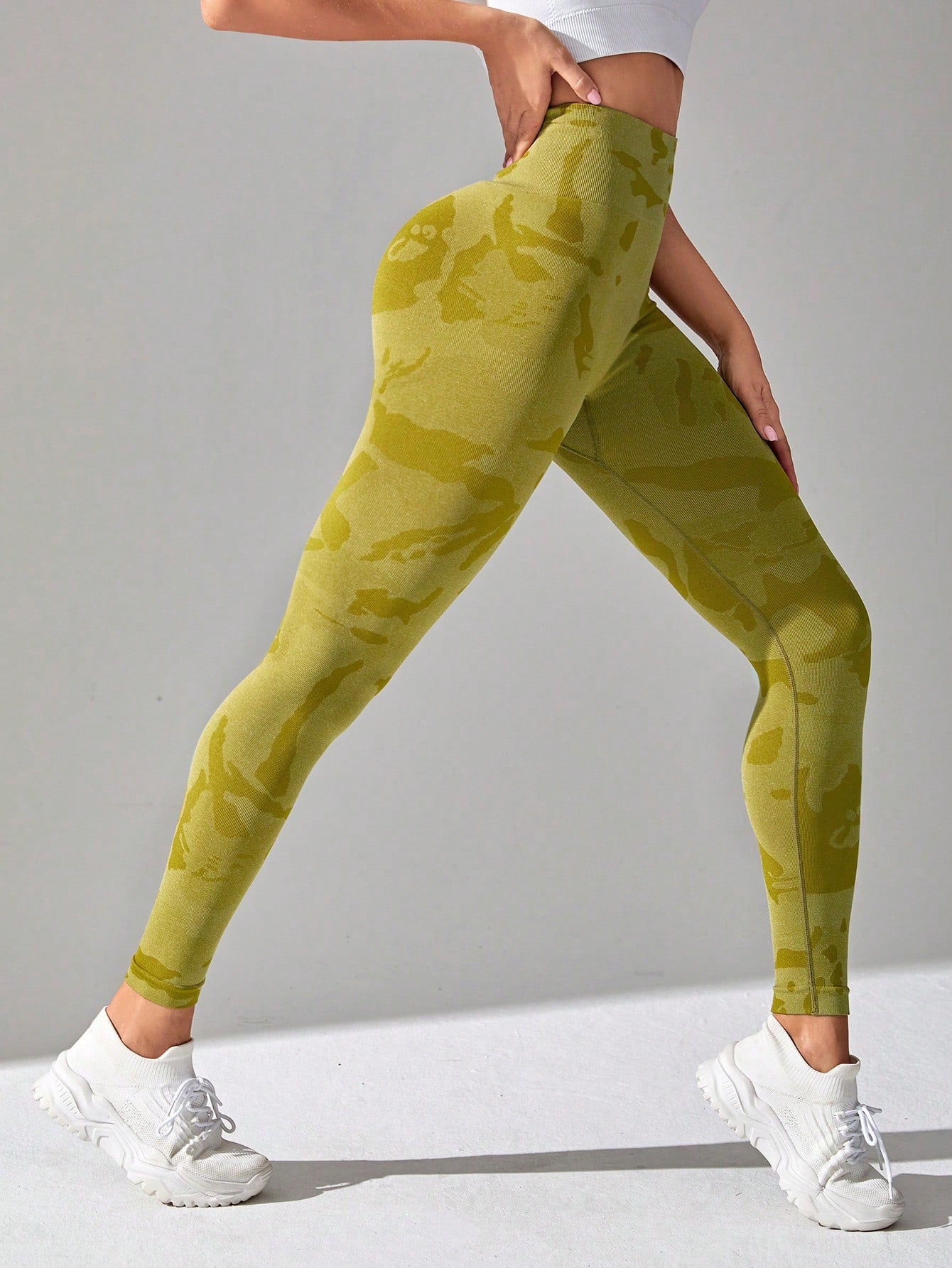 Calça Legging Seamless Estampada Cintura Alta Fitness Sport