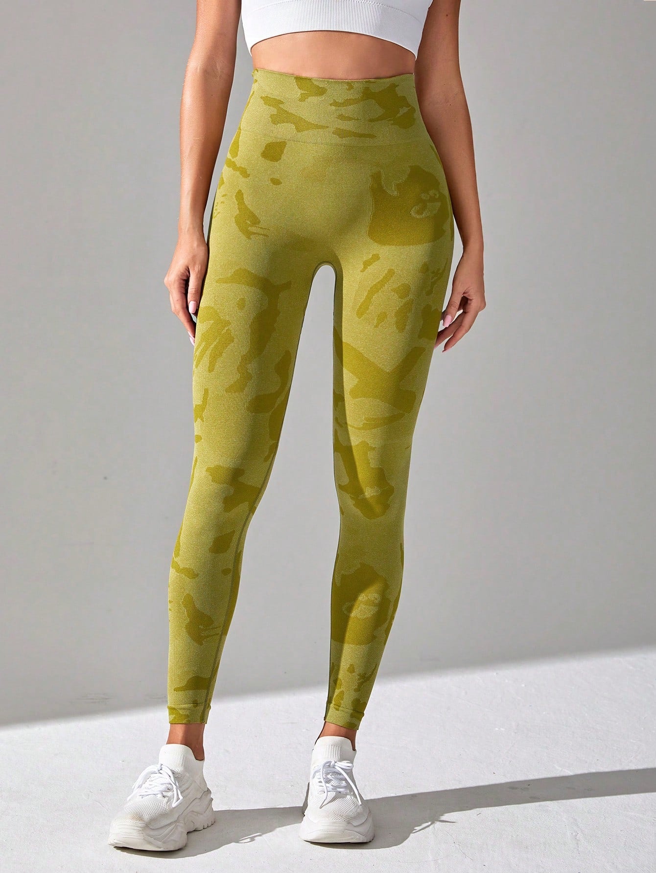 Calça Legging Seamless Estampada Cintura Alta Fitness Sport