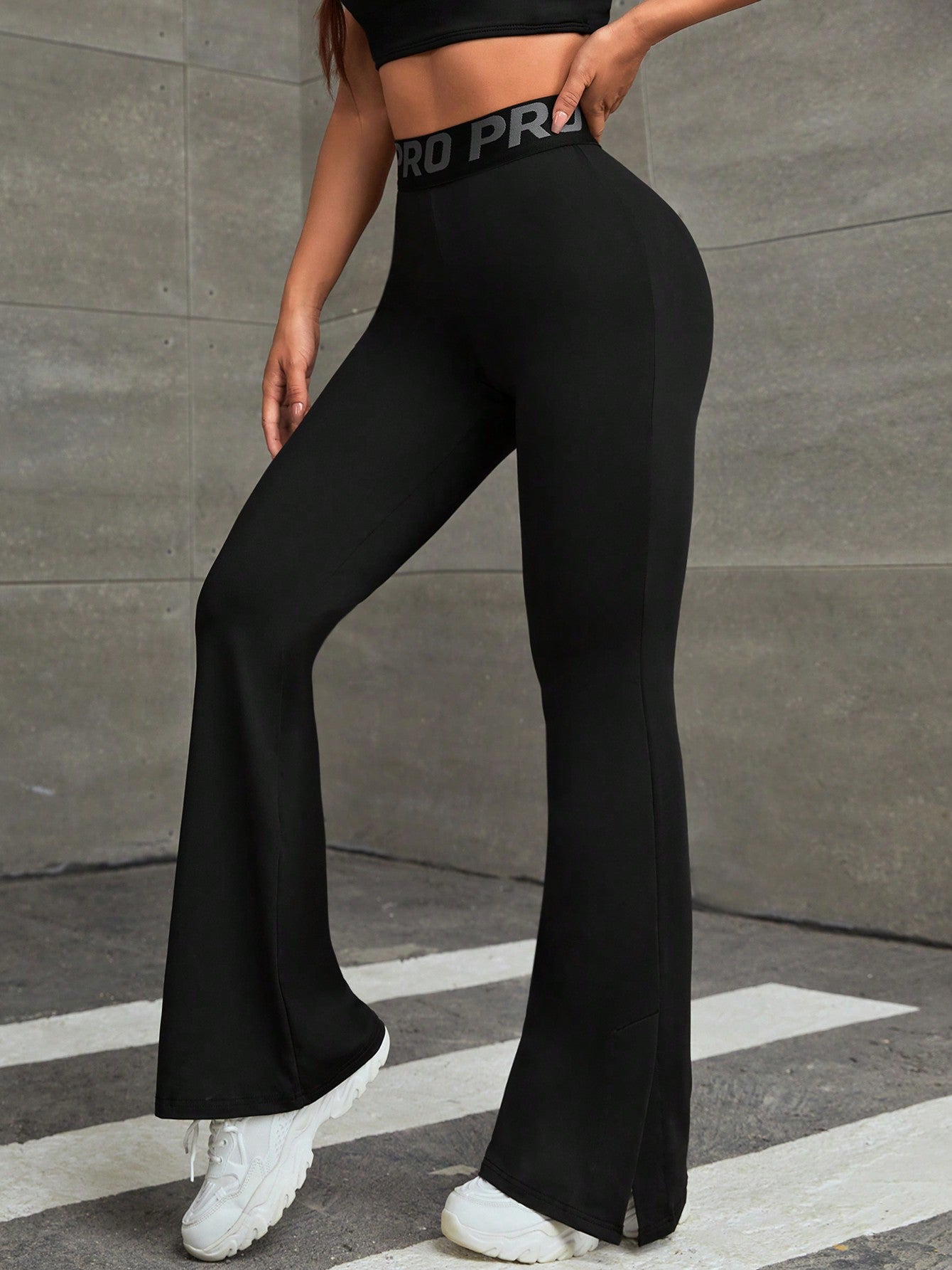 Calça Legging Flare Fitness Cintura Alta Com Elástico Pro