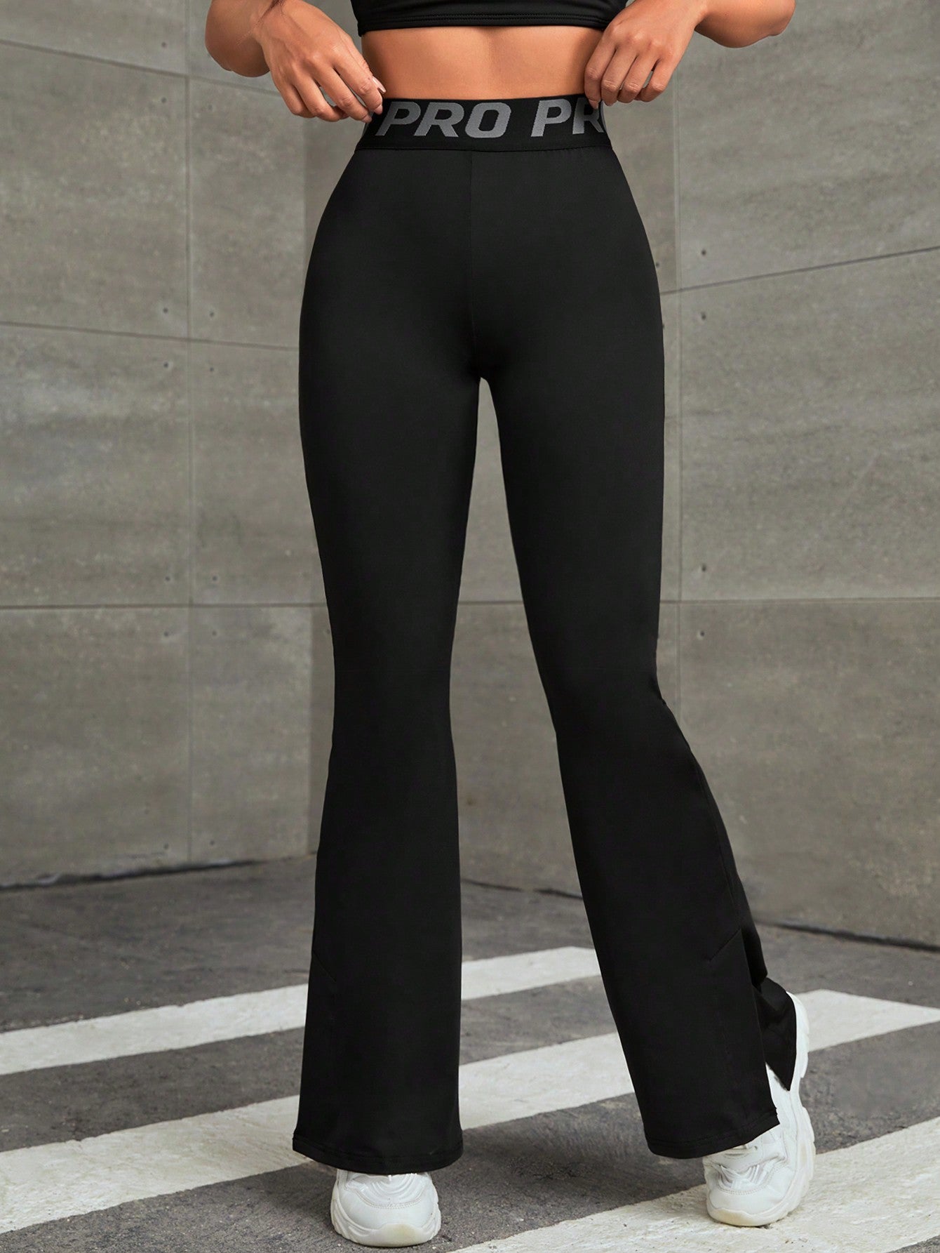 Calça Legging Flare Fitness Cintura Alta Com Elástico Pro