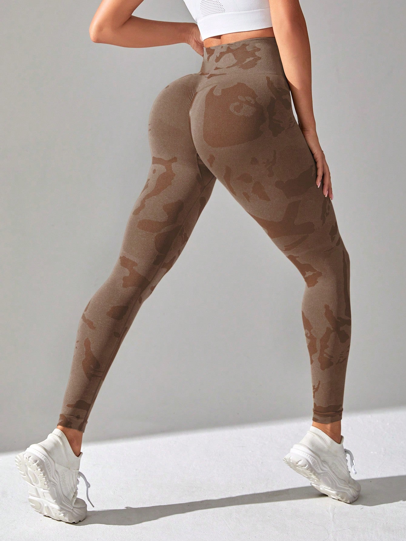 Calça Legging Seamless Estampada Cintura Alta Fitness Sport