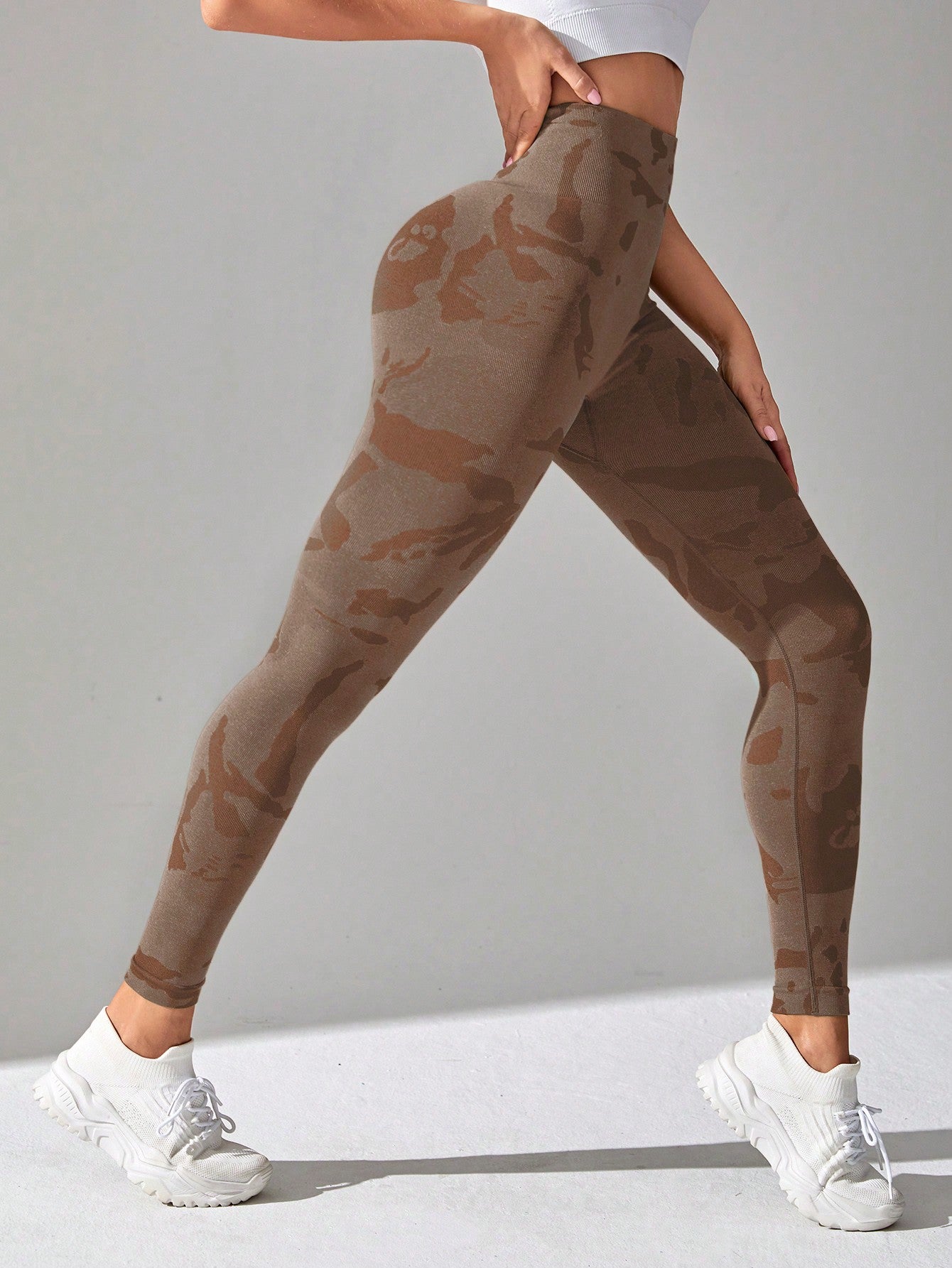Calça Legging Seamless Estampada Cintura Alta Fitness Sport