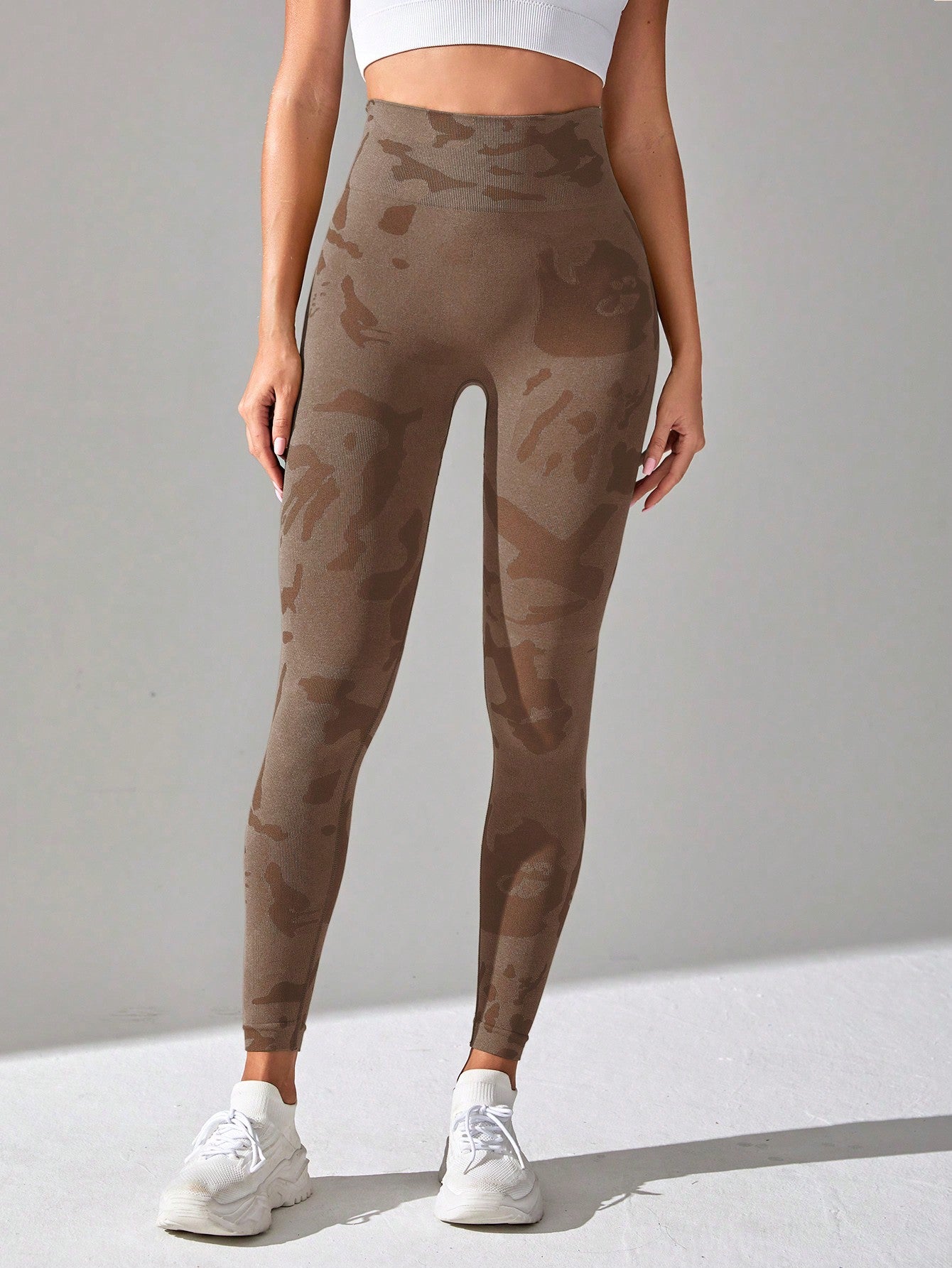 Calça Legging Seamless Estampada Cintura Alta Fitness Sport