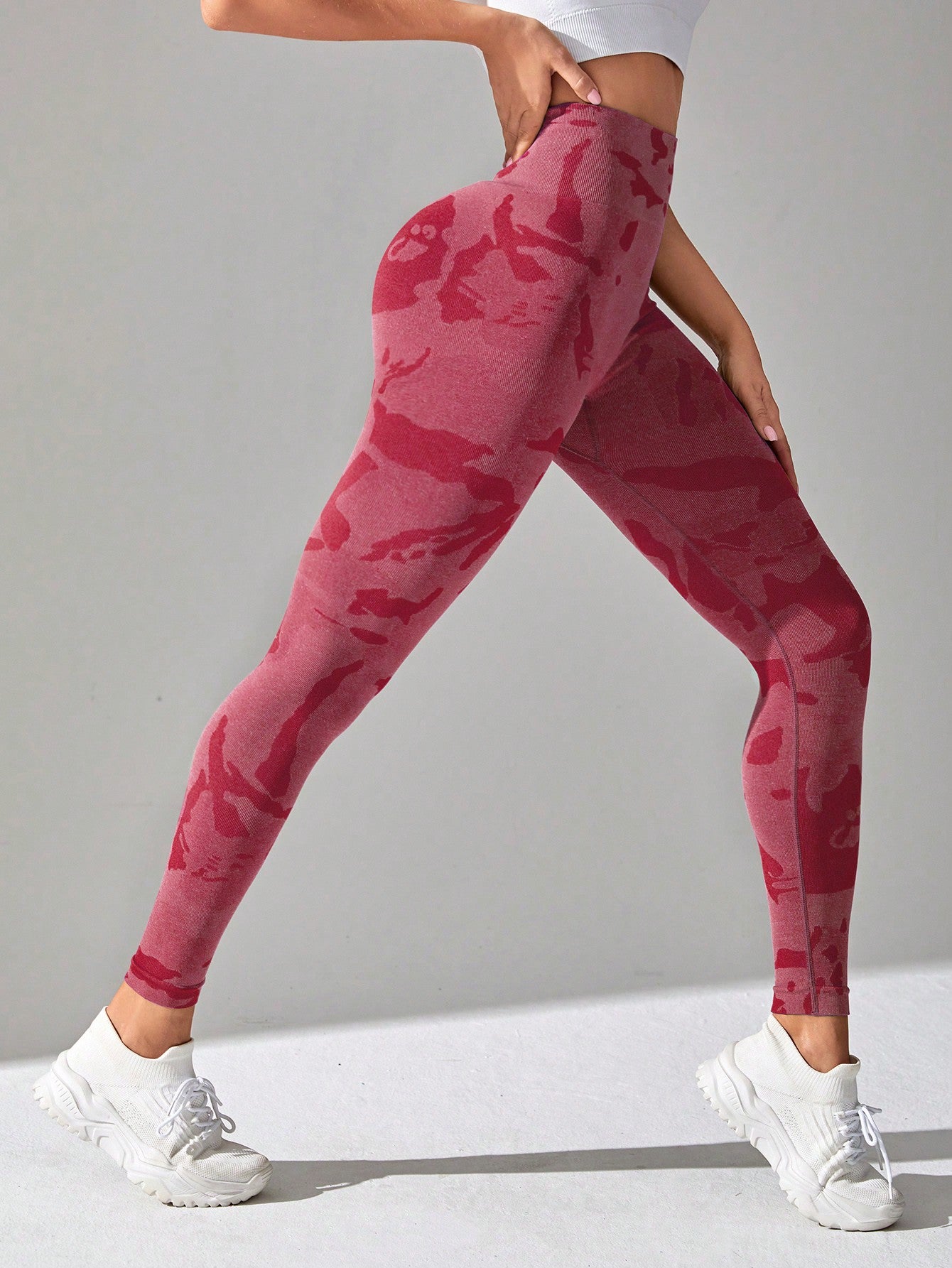 Calça Legging Seamless Estampada Cintura Alta Fitness Sport