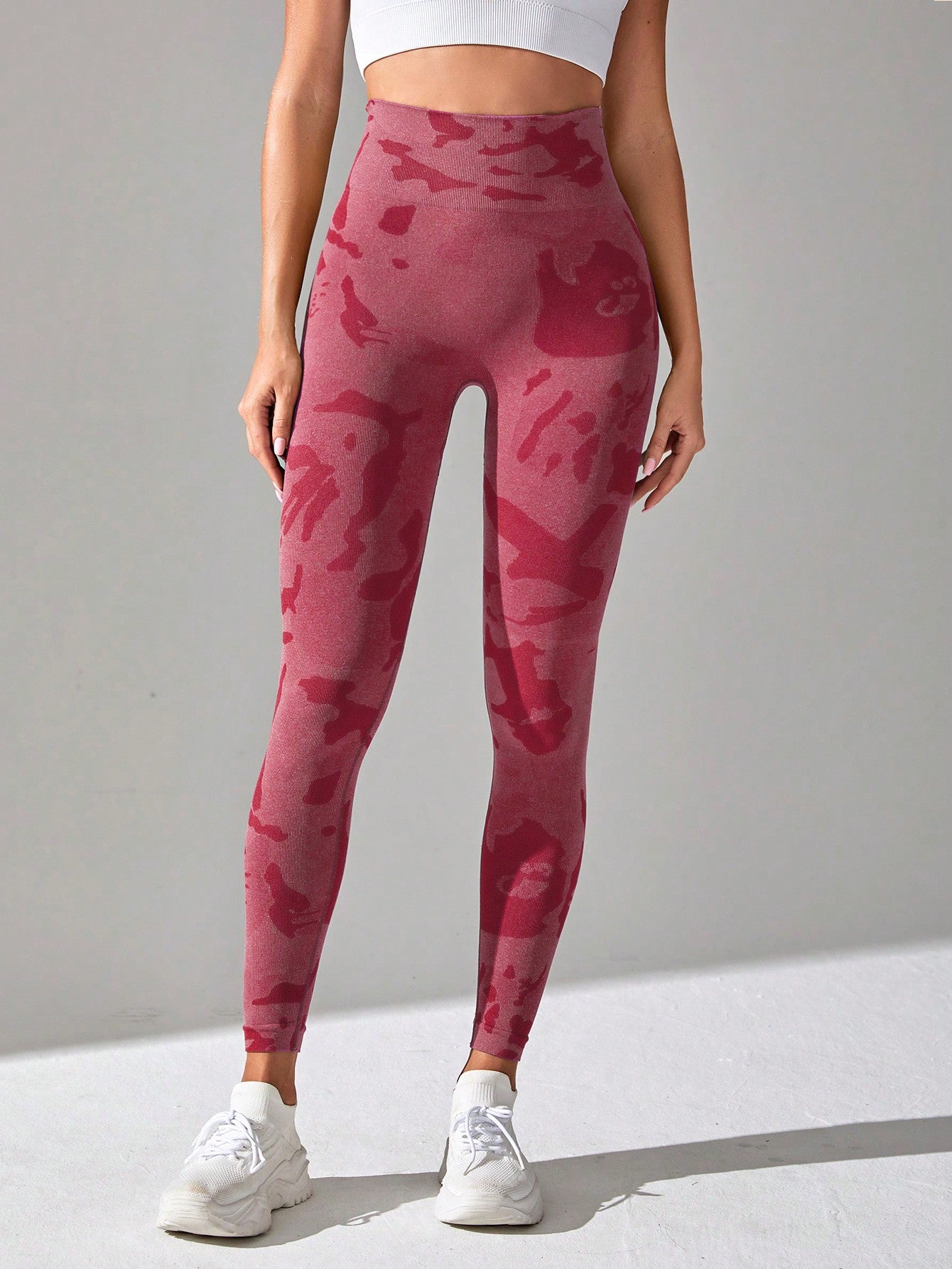 Calça Legging Seamless Estampada Cintura Alta Fitness Sport