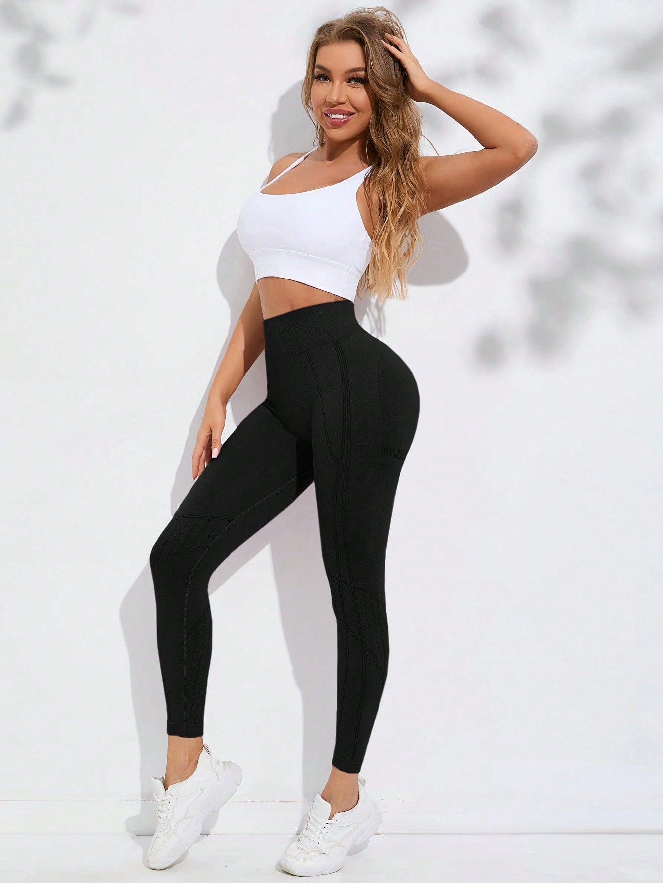 Calça Legging Fitness Levanta Bumbum Cintura Alta Sem Costura