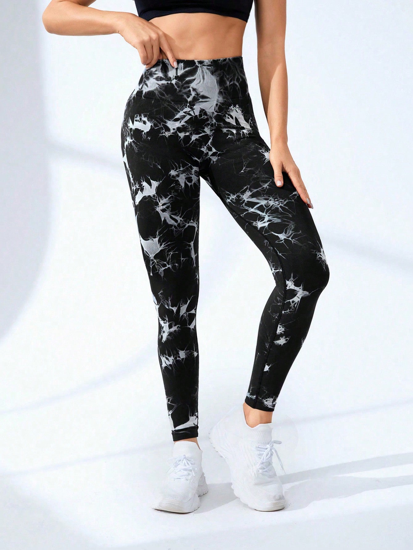 Calça Legging Seamless Tie Dye Empina Bumbum Com Compressão