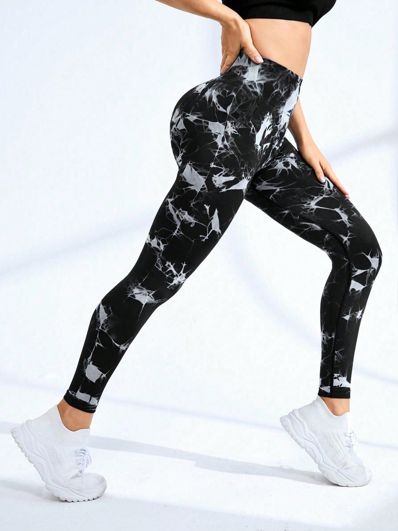 Calça Legging Seamless Tie Dye Empina Bumbum Com Compressão