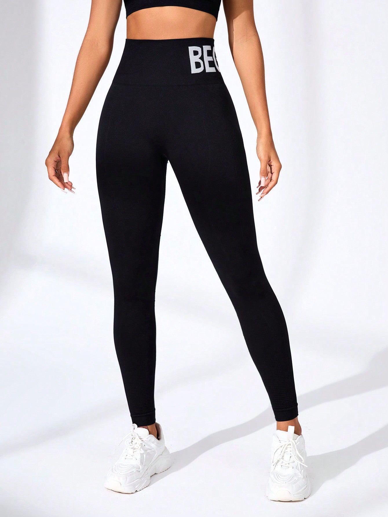Calça Legging Fitness Cintura Alta Letreiro Waistband