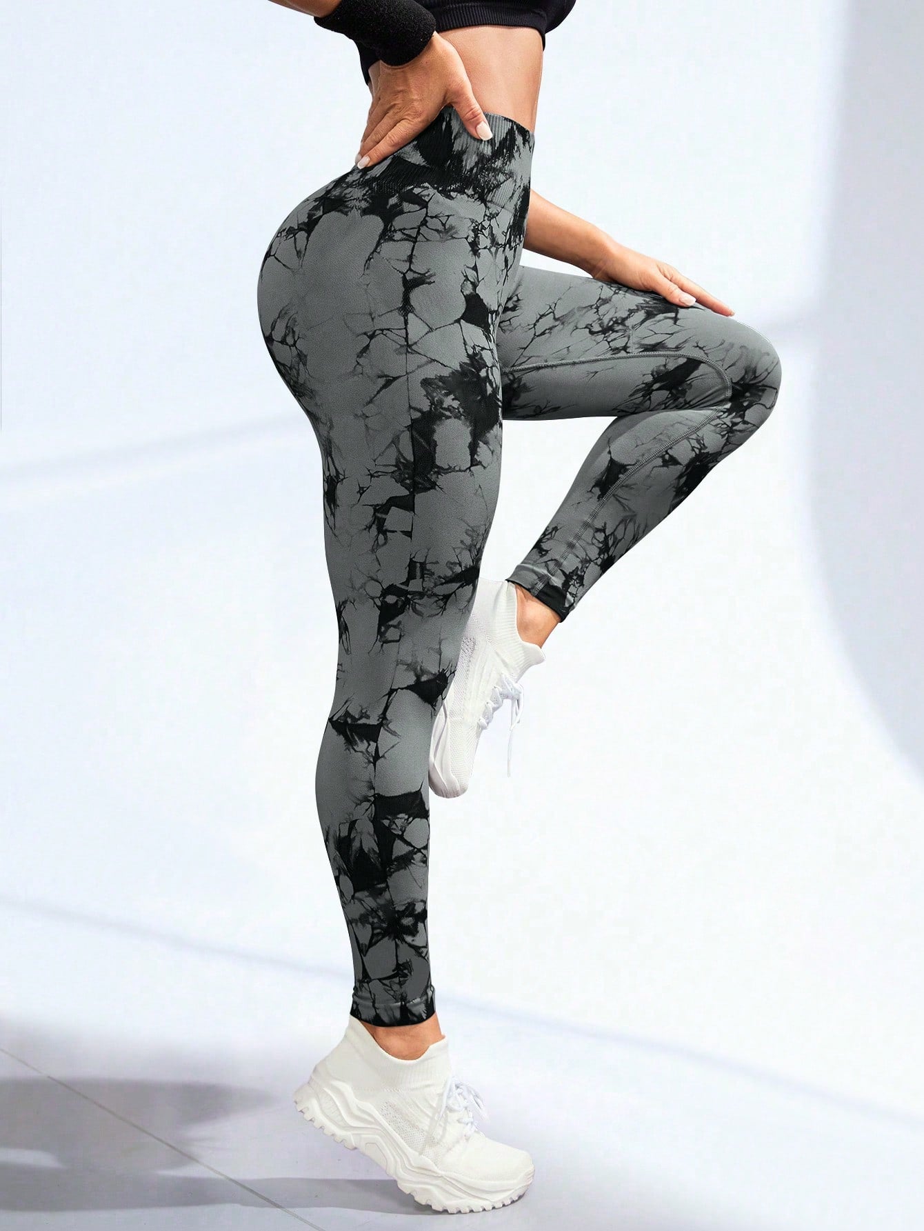 Calça Legging Seamless Tie Dye Empina Bumbum Com Compressão