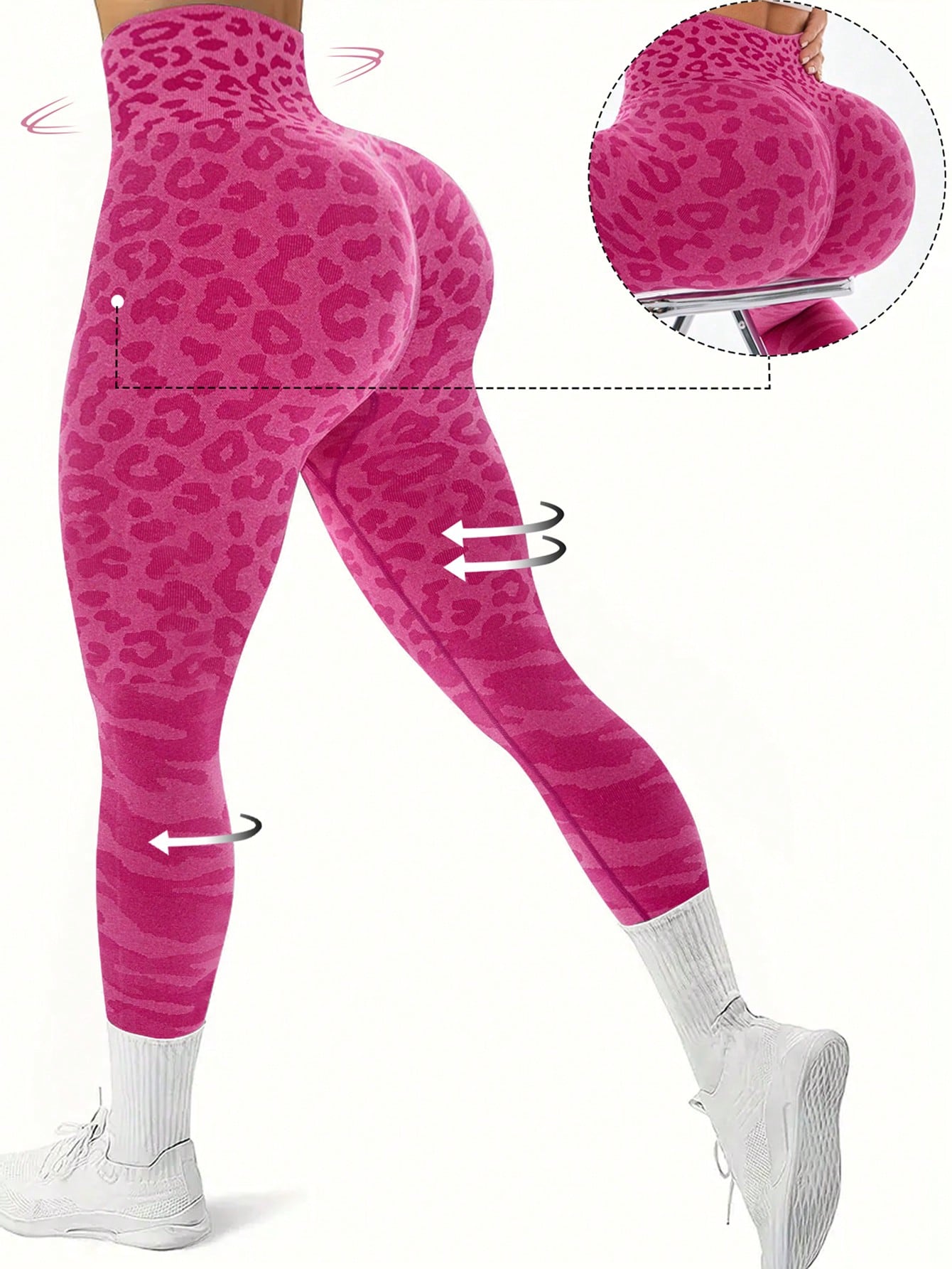 Calça Legging Seamless Estampada Cintura Alta Fitness Sport