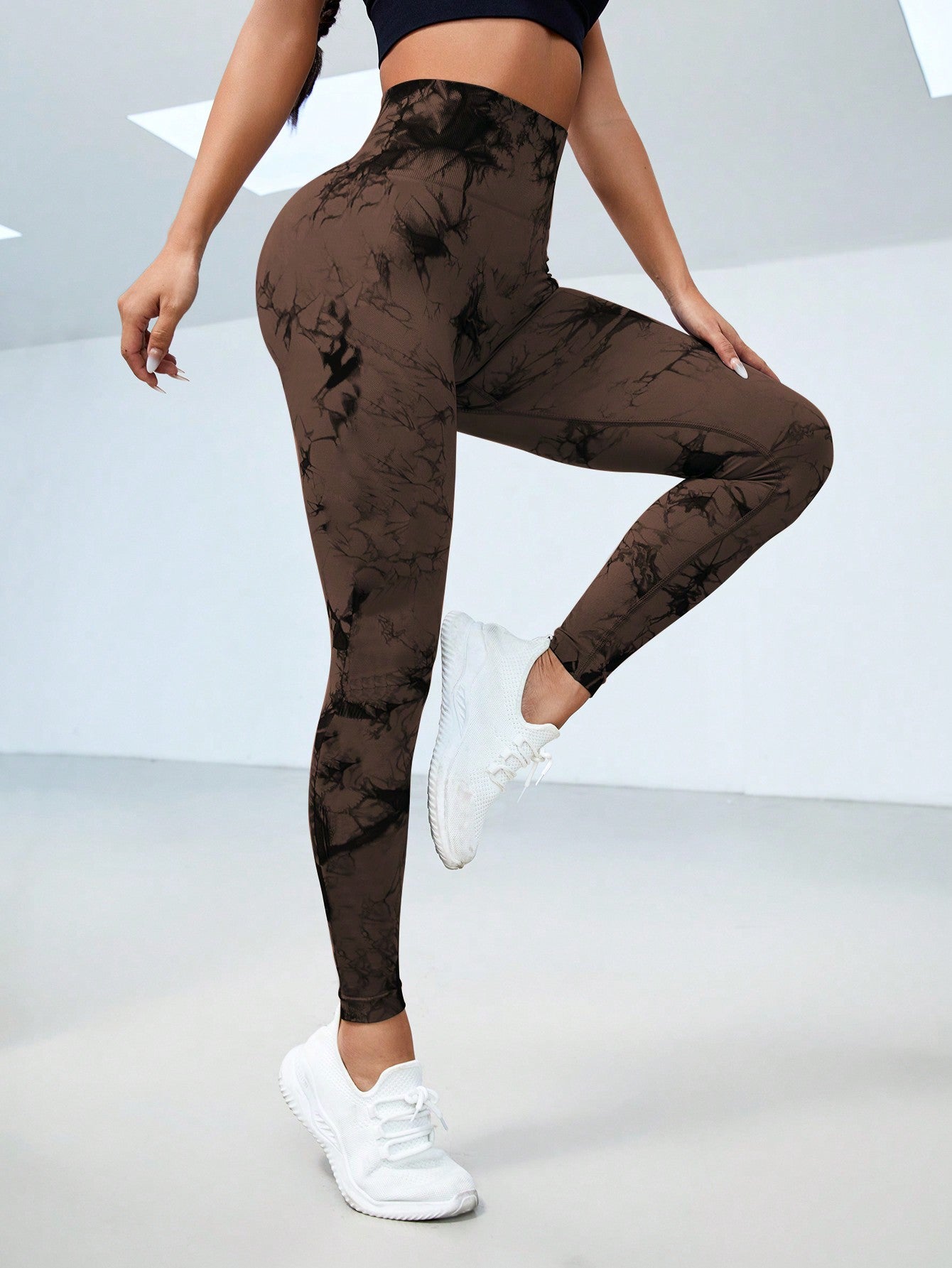 Calça Legging Seamless Tie Dye Empina Bumbum Com Compressão