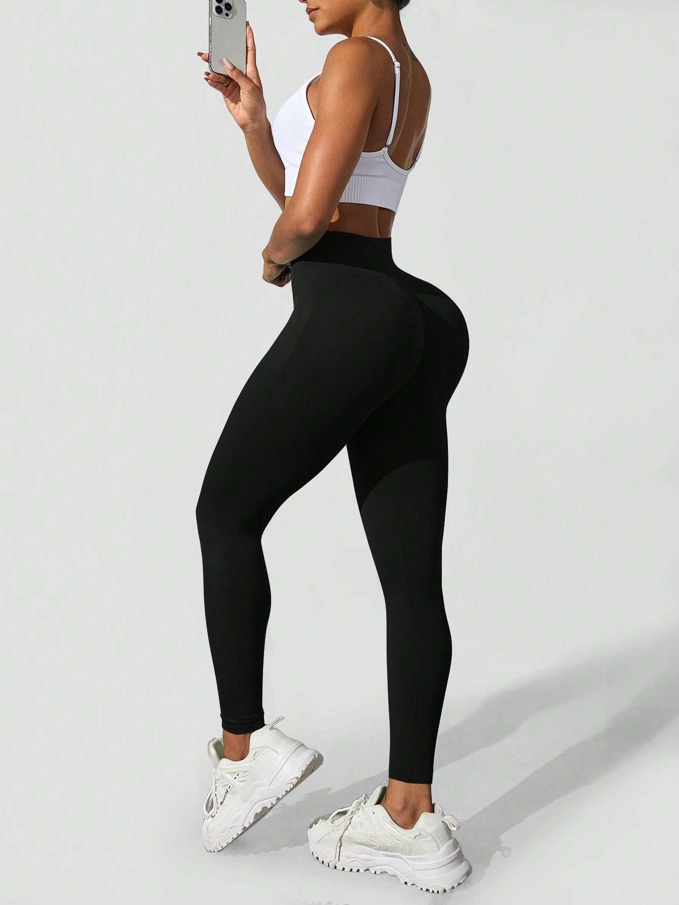 Calça Legging Sem Costura Push Up Com Compressão