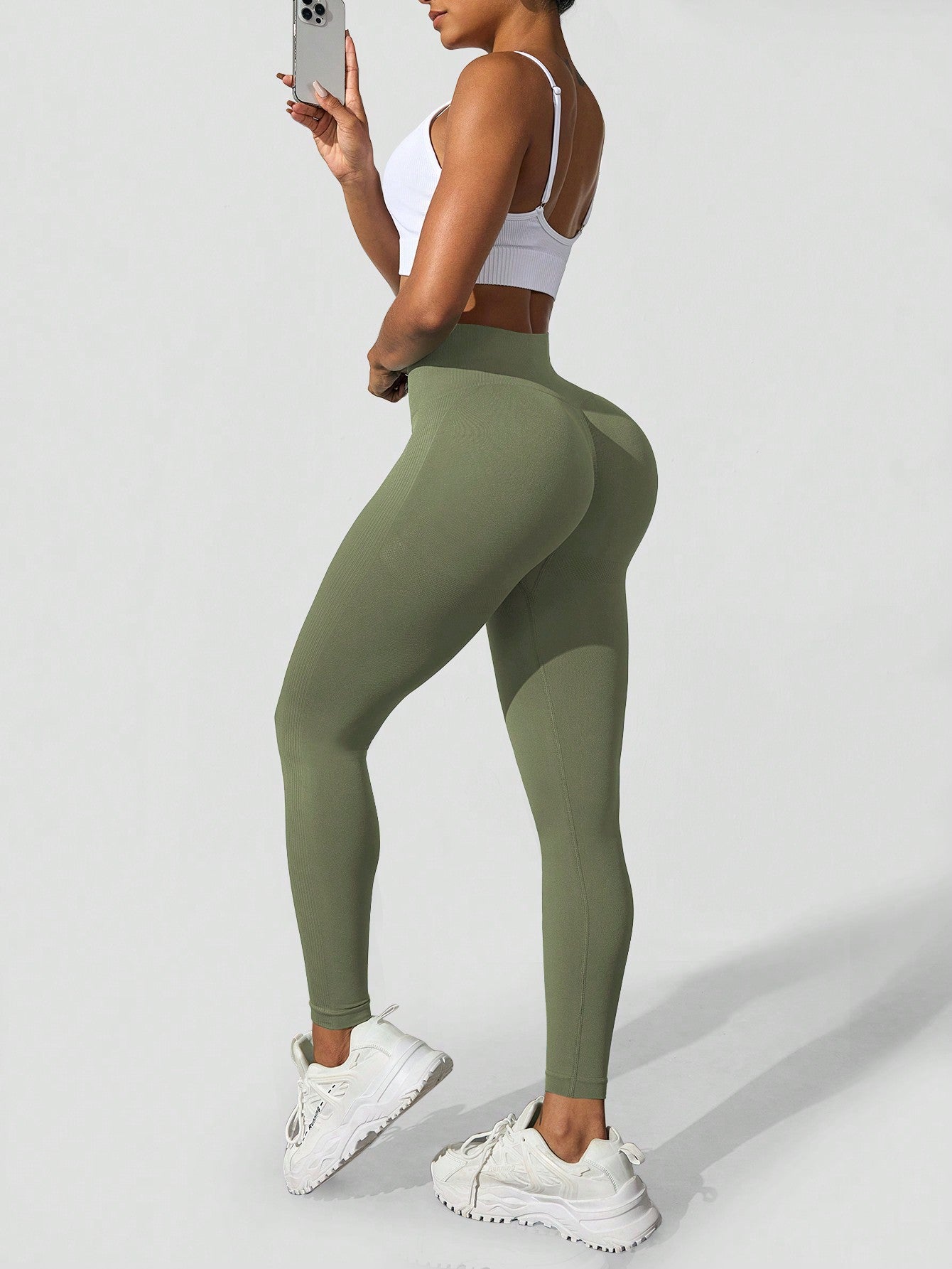 Calça Legging Sem Costura Push Up Com Compressão