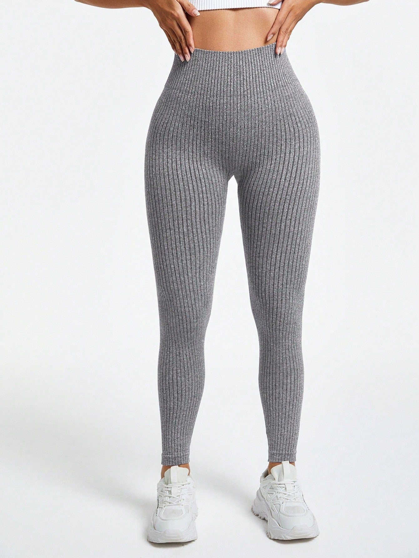 Calça Legging Básica Canelada Sem Costura Conforto Total