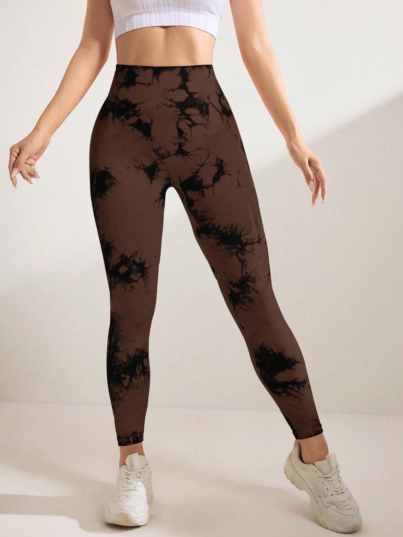 Calça Legging Feminina Sem Costura Estampa Tie Dye