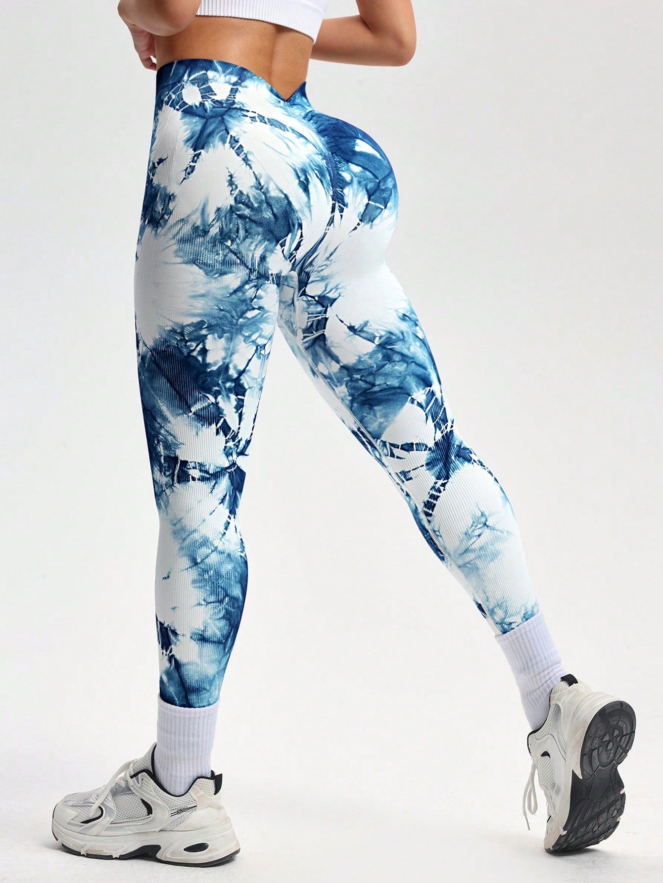 Calça Legging Seamless Estampada Tie Dye Cintura Alta