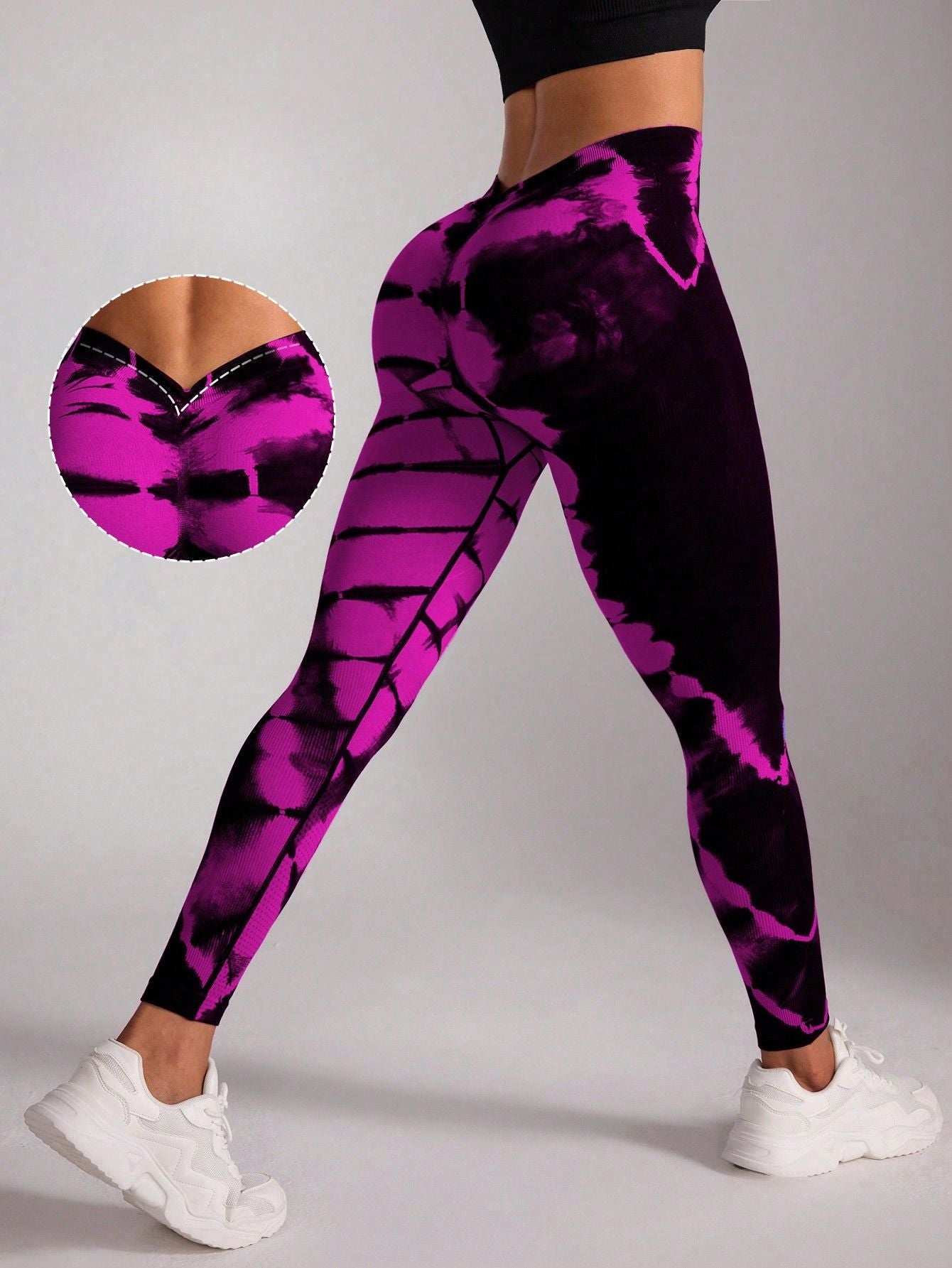 Calça Legging Seamless Estampada Tie Dye Cintura Alta