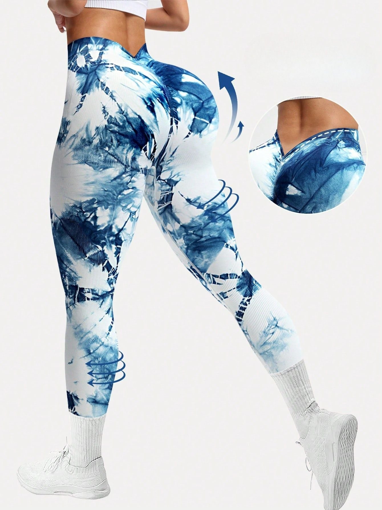 Calça Legging Seamless Estampada Tie Dye Cintura Alta