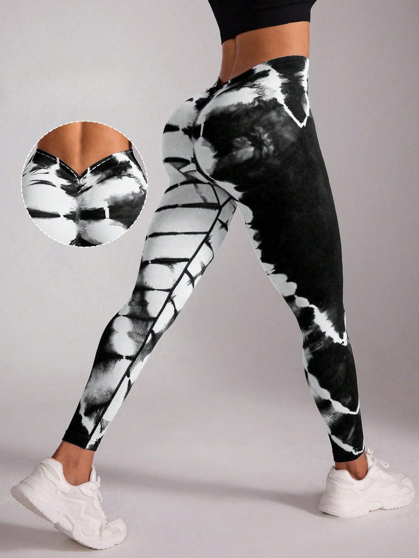 Calça Legging Seamless Estampada Tie Dye Cintura Alta
