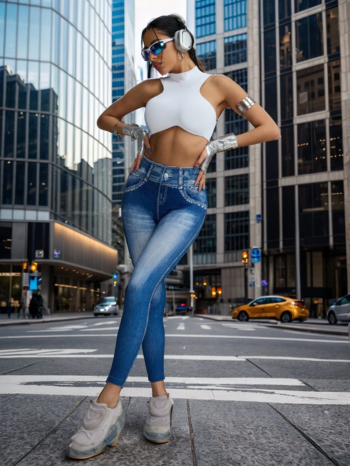 Calça Legging Fashion Estilo Jeans Modeladora
