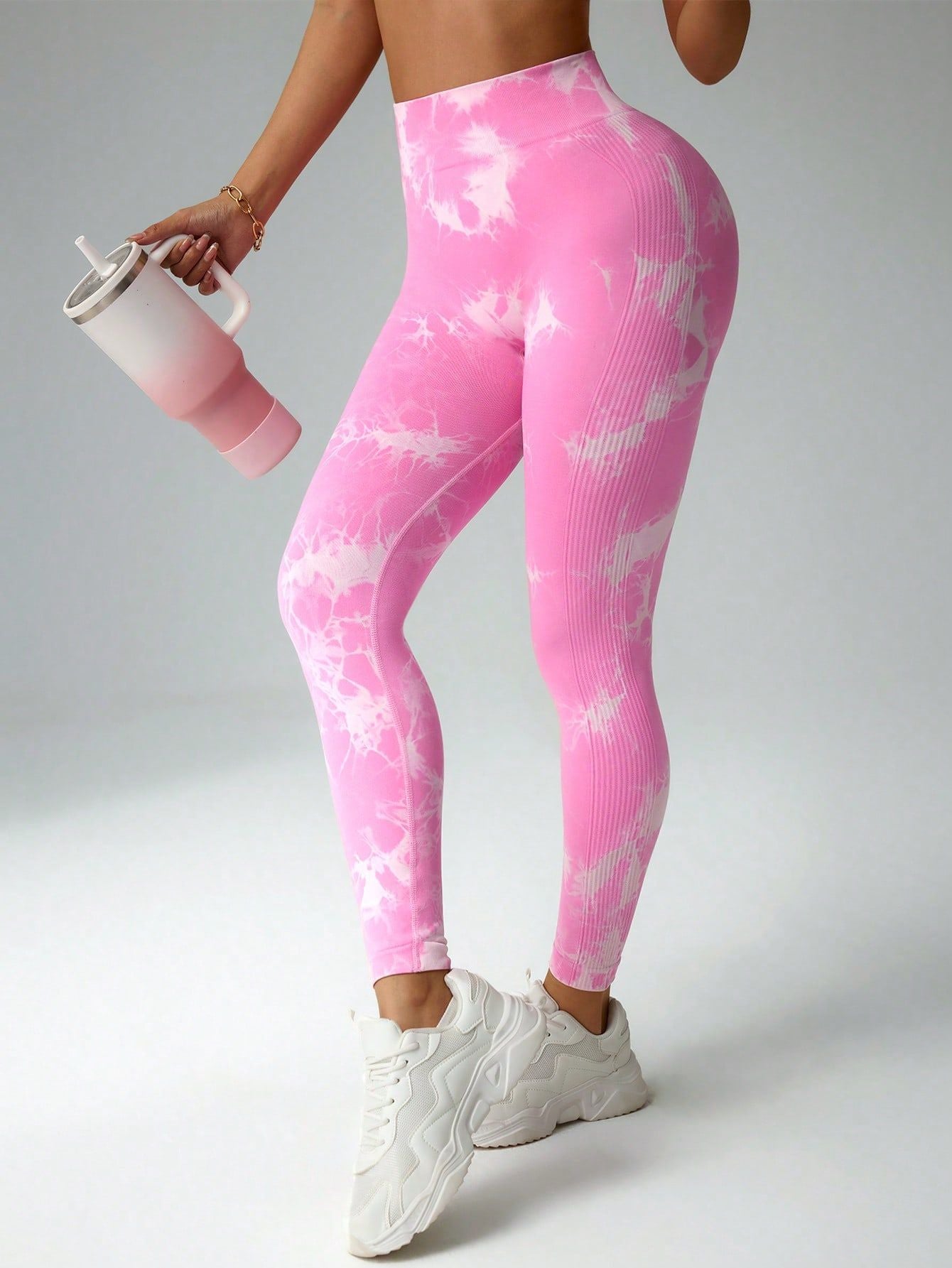 Calça Legging Tie Dye Seamless Com Compressão