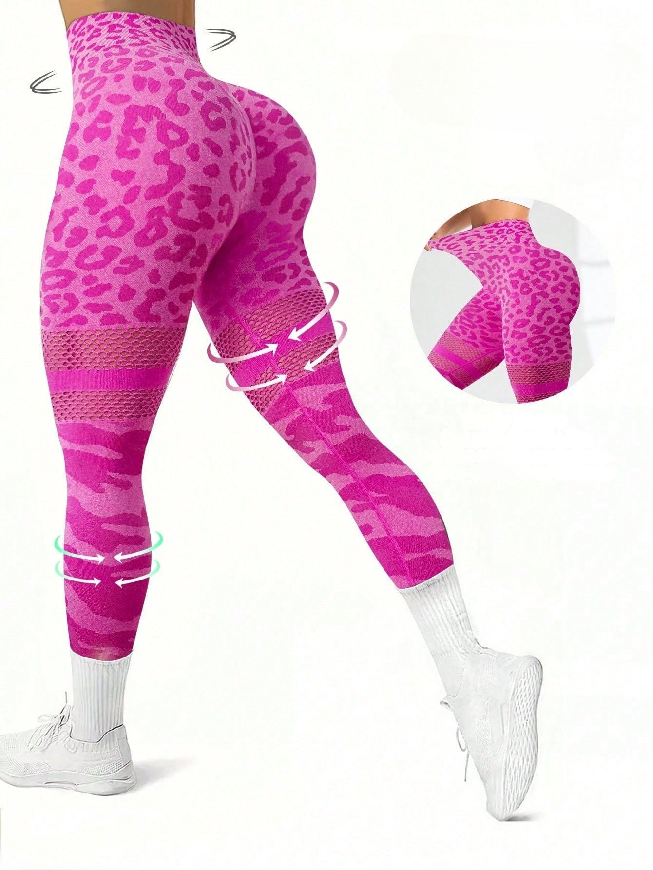 Calça Legging Animal Print Com Recortes Efeito Lift