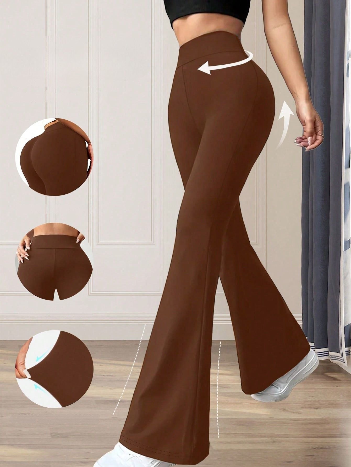 Calça Legging Flare Modeladora Cintura Alta Super Confortável