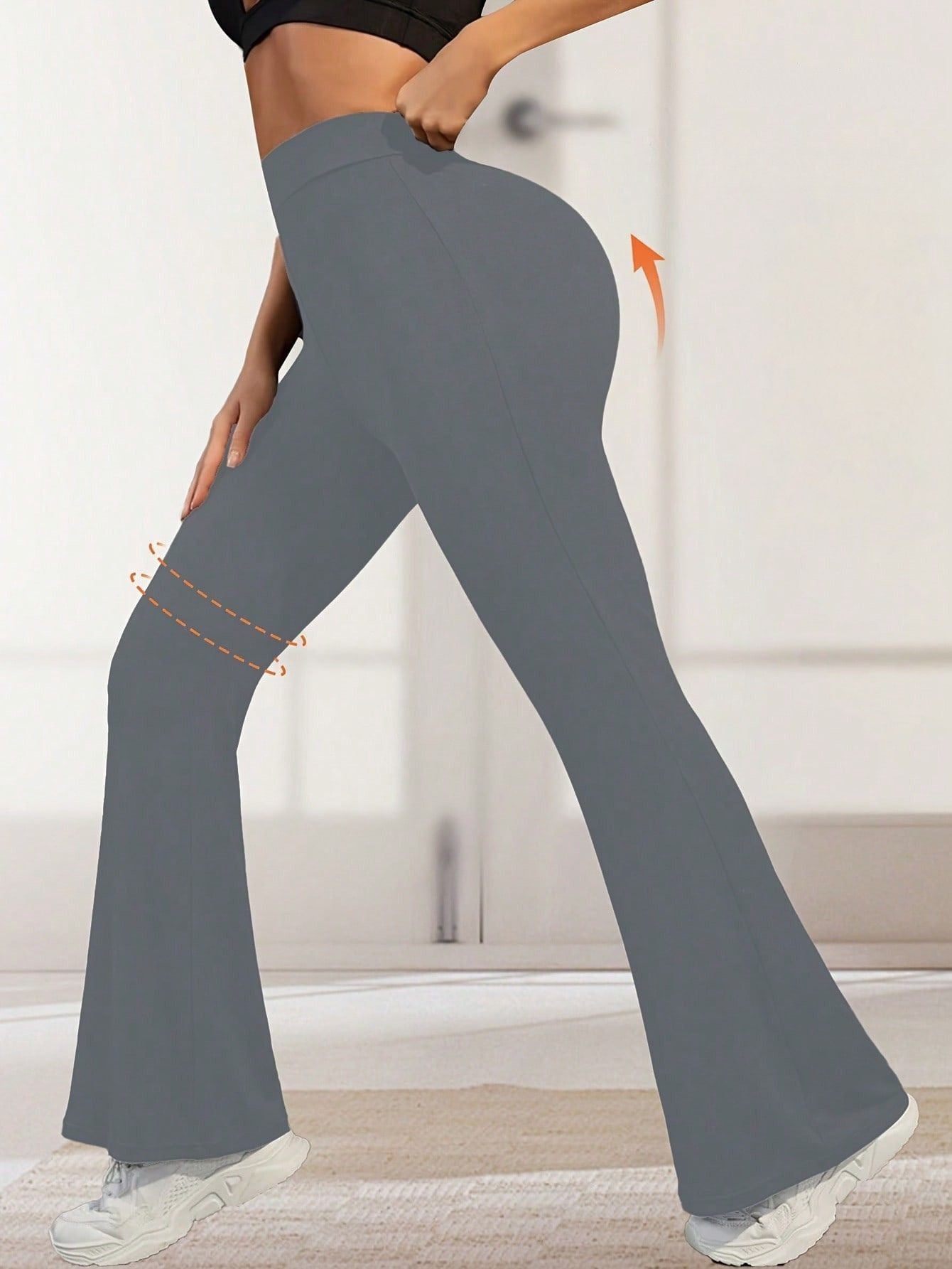 Calça Legging Flare Fitness Feminina Cintura Alta Modeladora