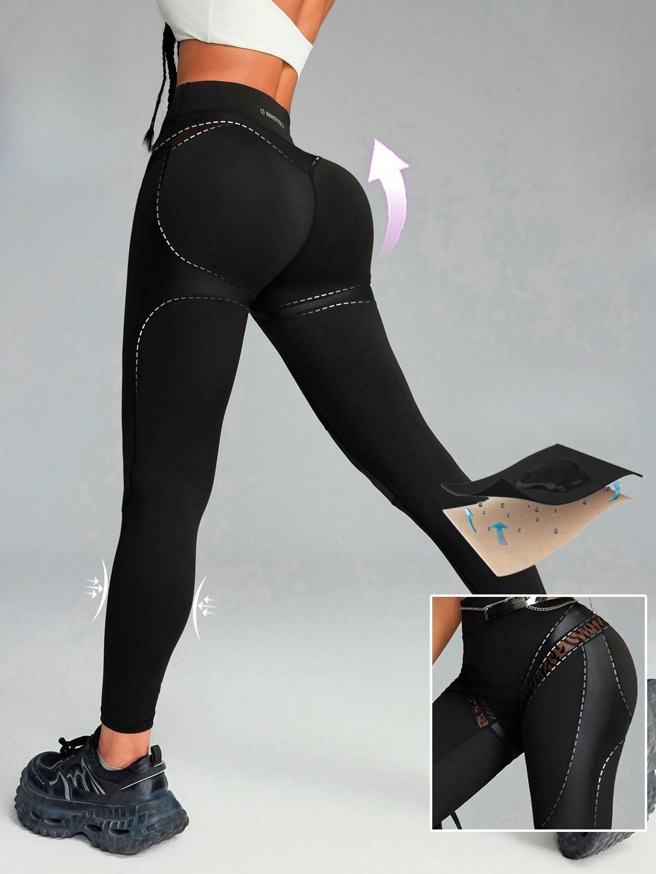 Calça Legging Empina Bumbum Com Recortes E Secagem Rápida