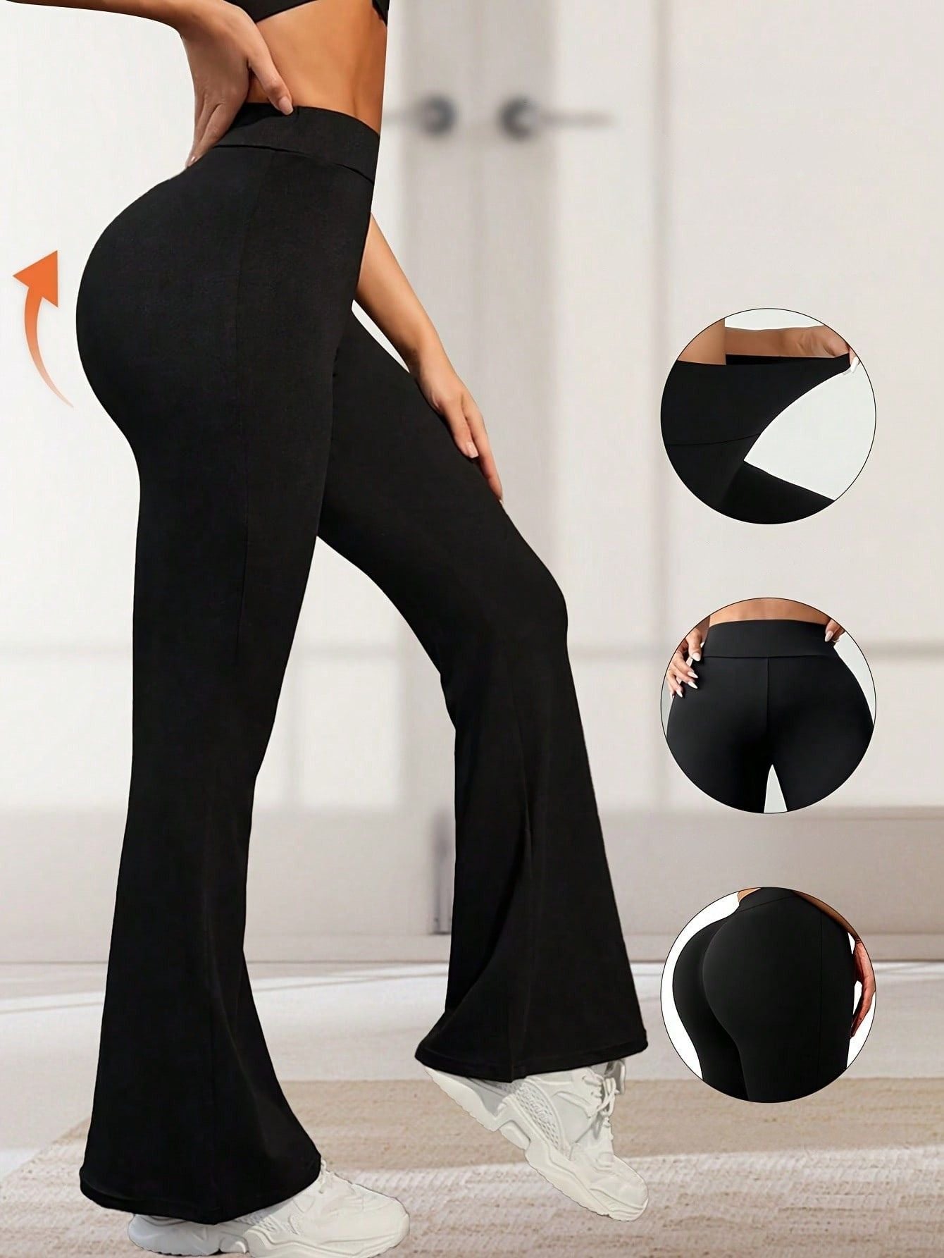 Calça Legging Flare Fitness Feminina Cintura Alta Modeladora