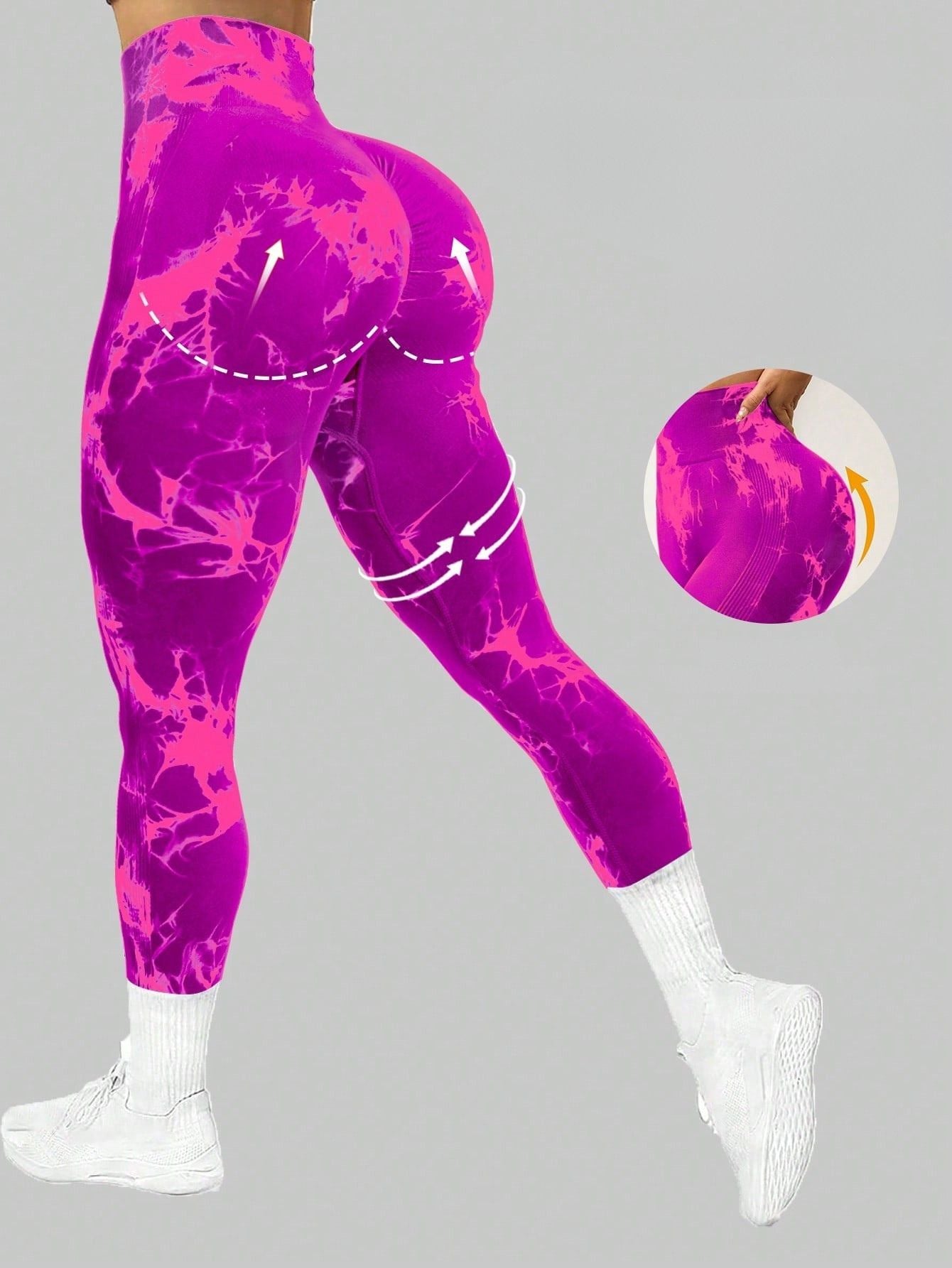 Calça Legging Tie Dye Texturizada Push Up