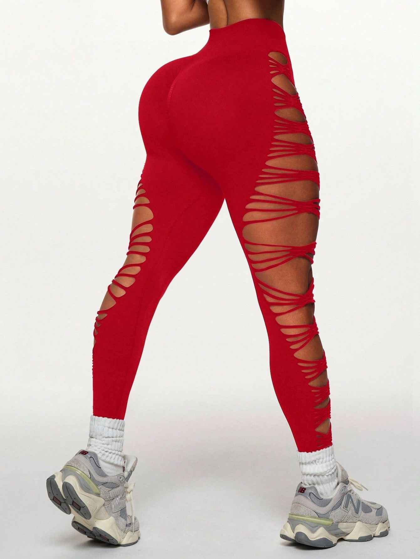 Calça Legging Fashion Com Recortes Cruzados Laterais
