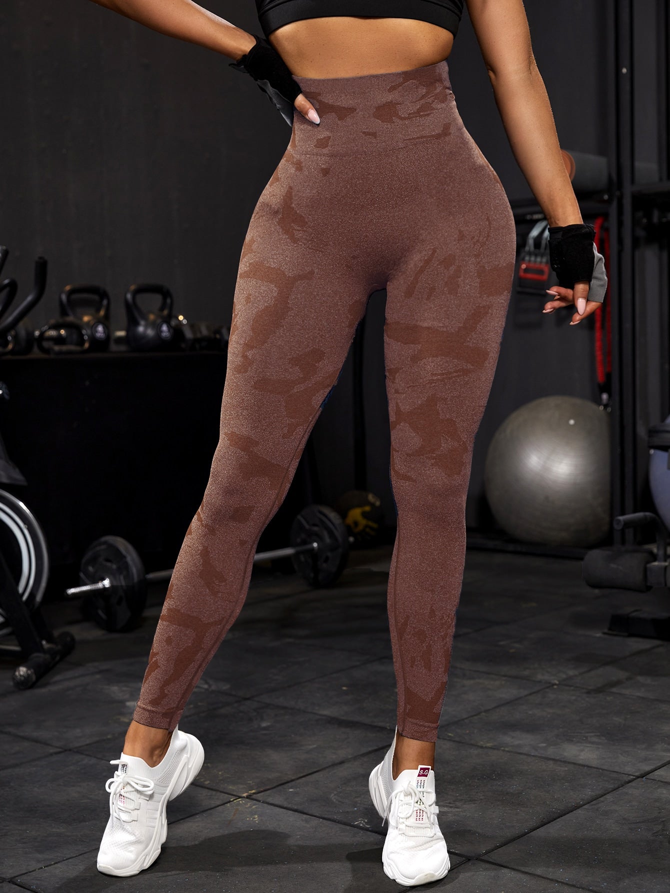 Calça Legging Seamless Estampada Cintura Alta Fitness