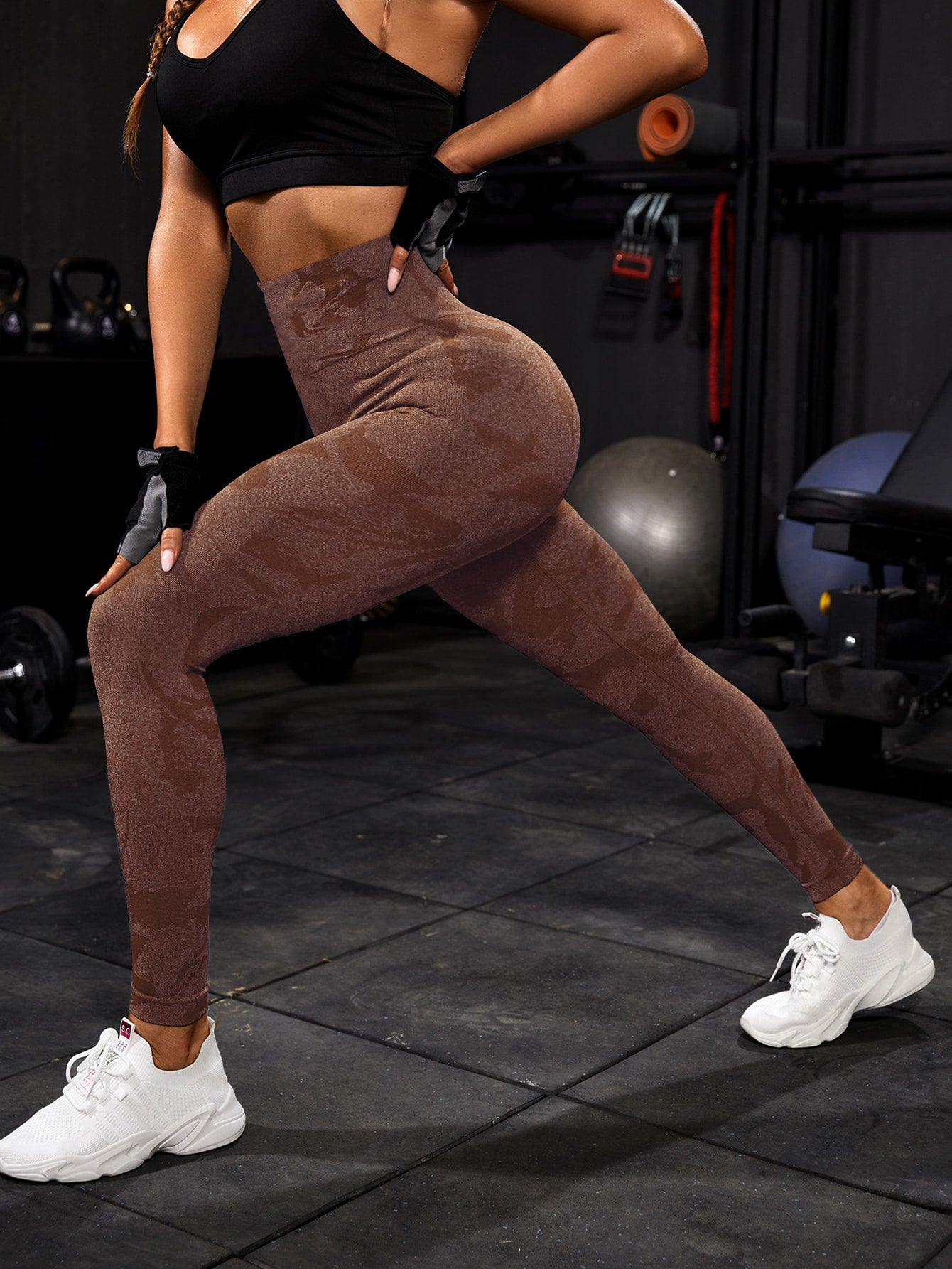 Calça Legging Seamless Estampada Cintura Alta Fitness
