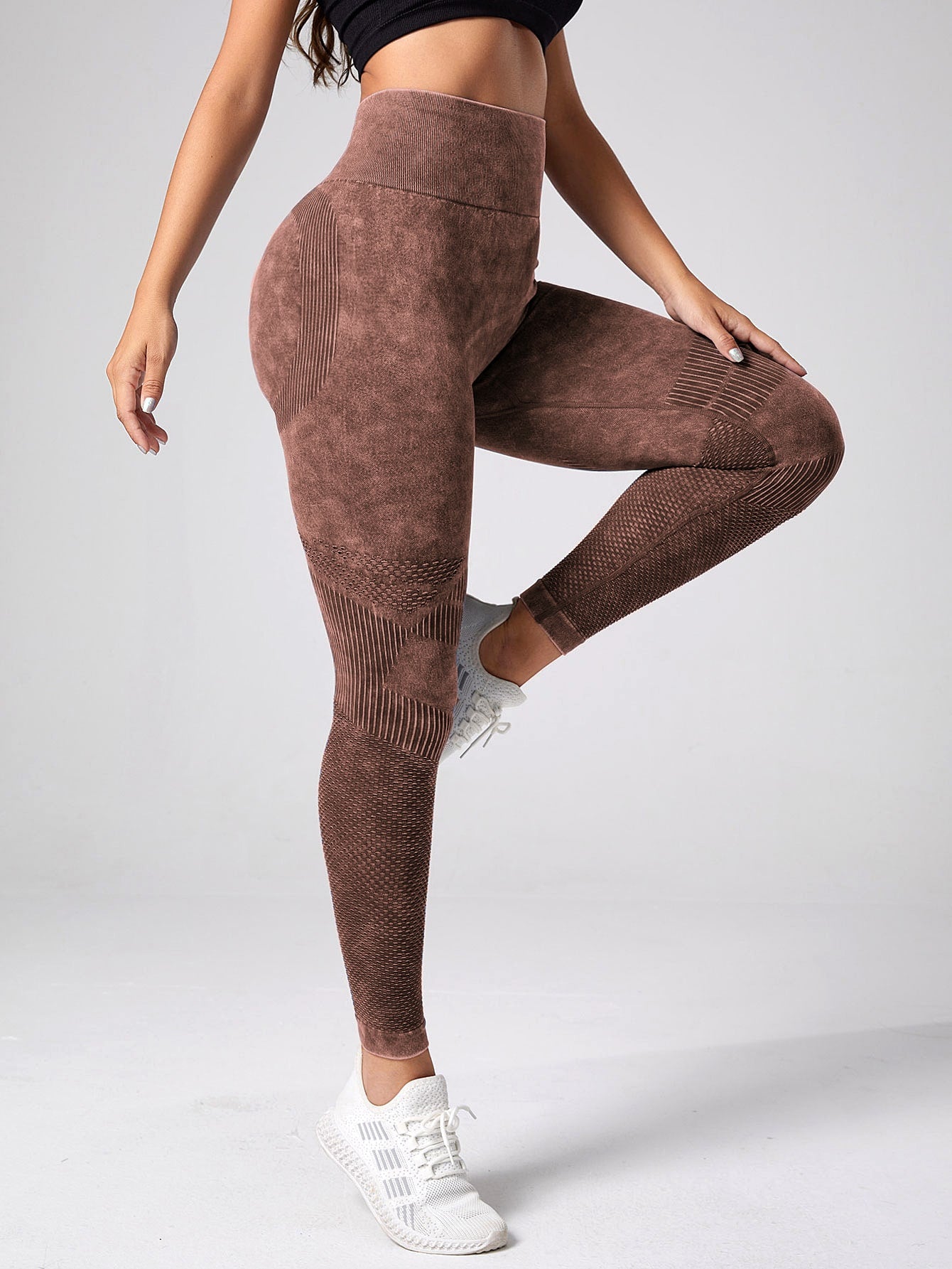 Calça Legging Fashion Texturizada Efeito Lavado