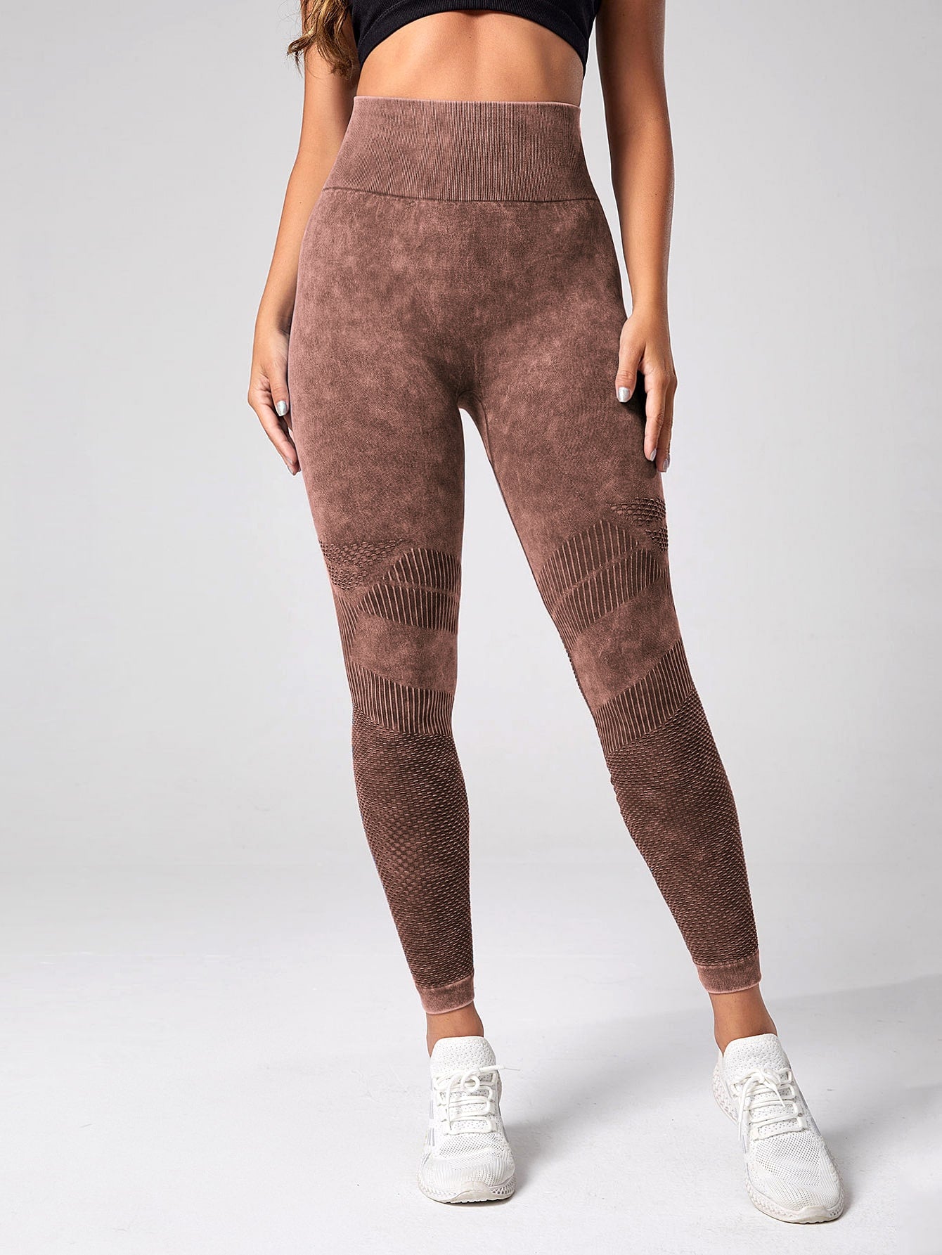 Calça Legging Fashion Texturizada Efeito Lavado