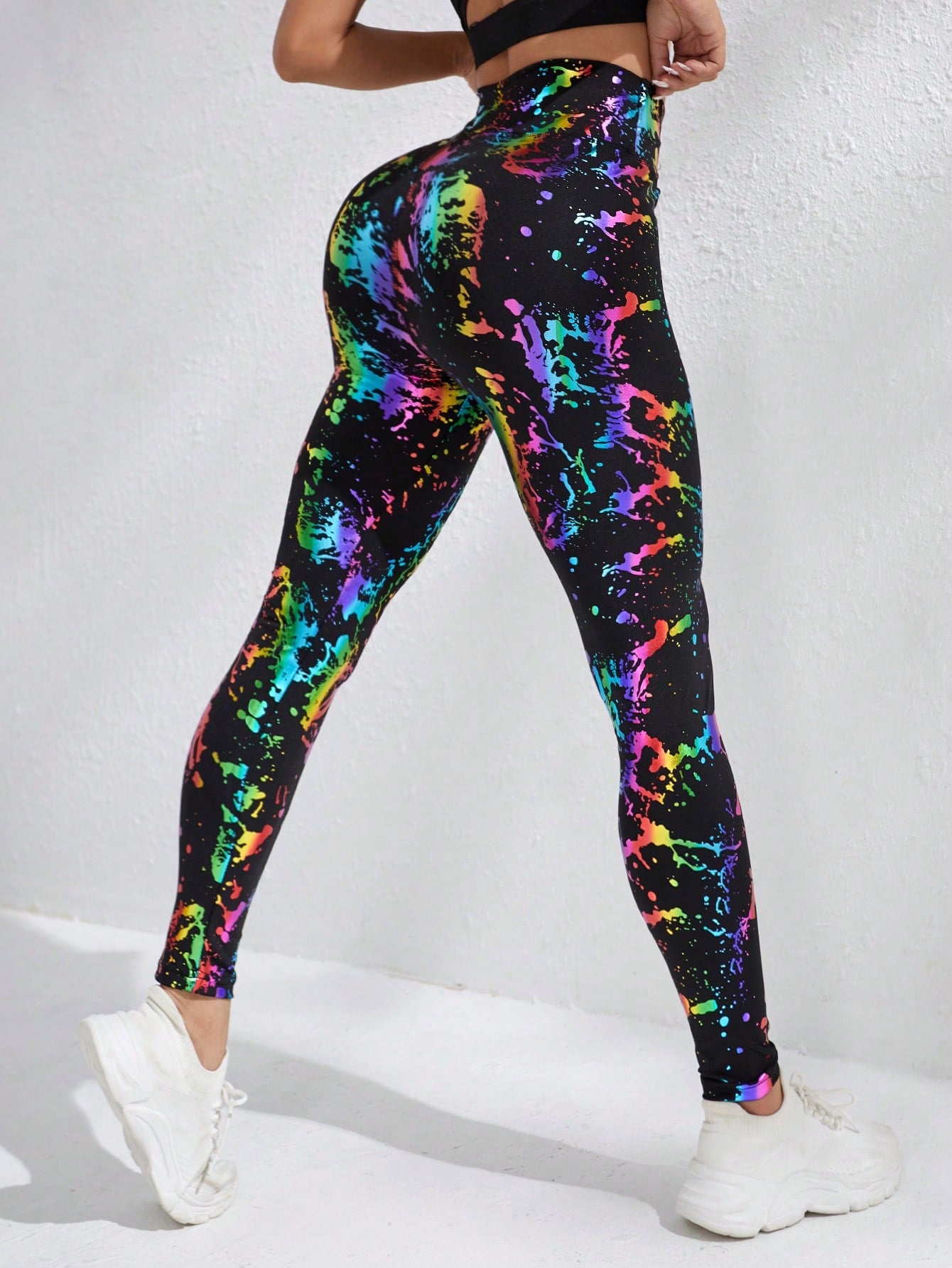 Calça Legging Estampada Splash Cintura Alta Fashion
