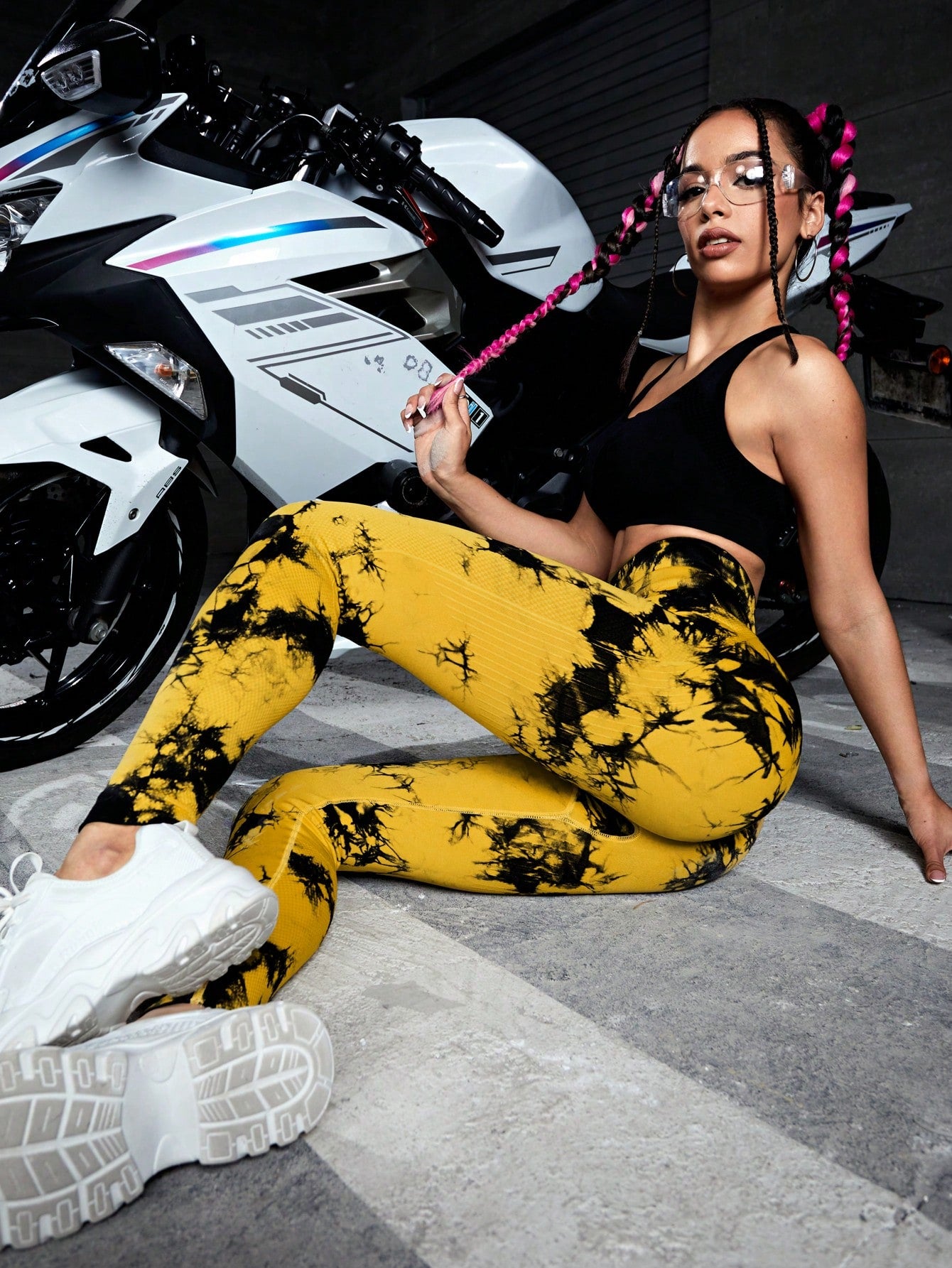 Calça Legging Fashion Estampa Tie Dye Sem Costura