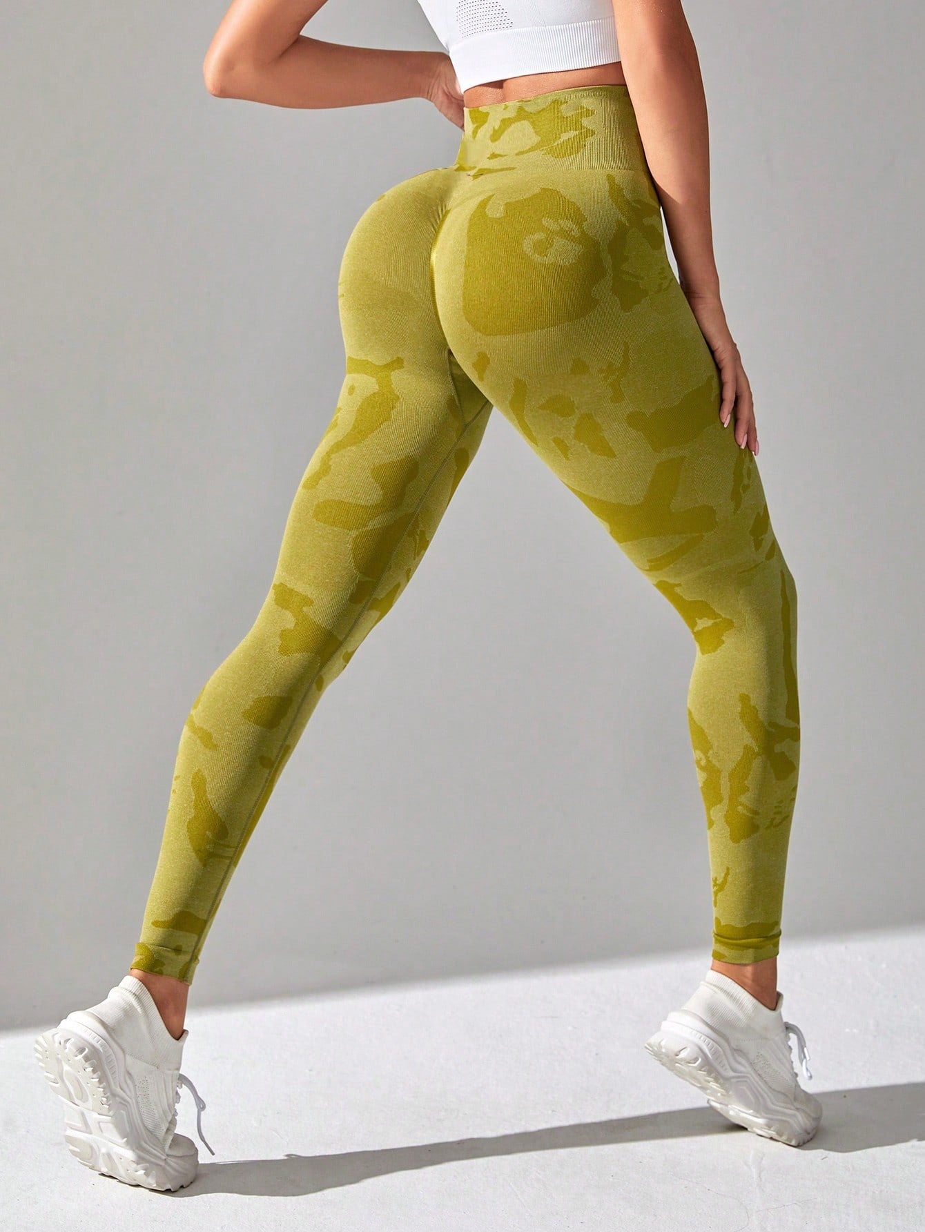 Calça Legging Seamless Estampada Cintura Alta Fitness Sport