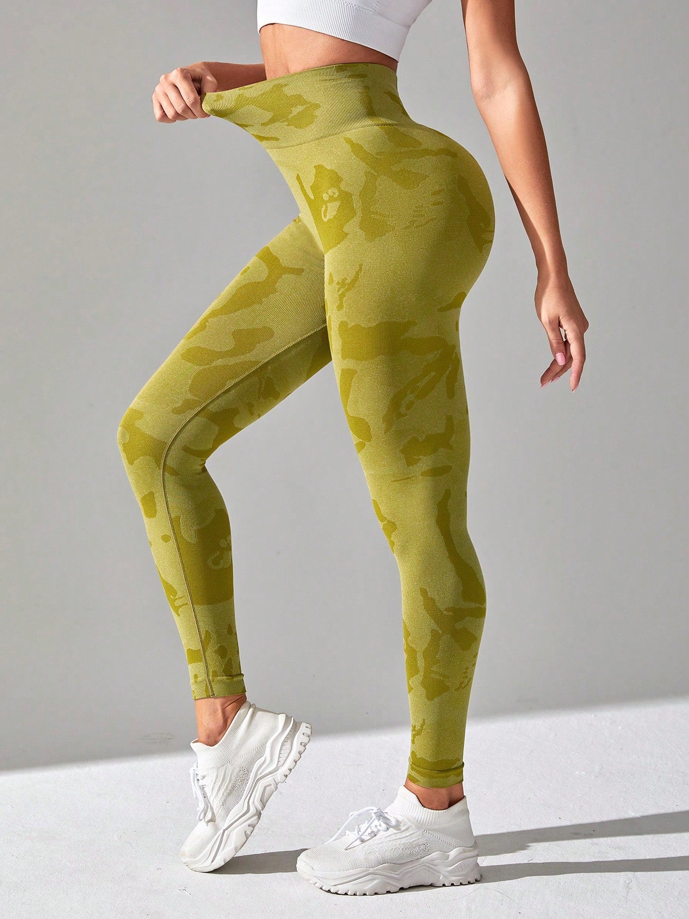 Calça Legging Seamless Estampada Cintura Alta Fitness Sport