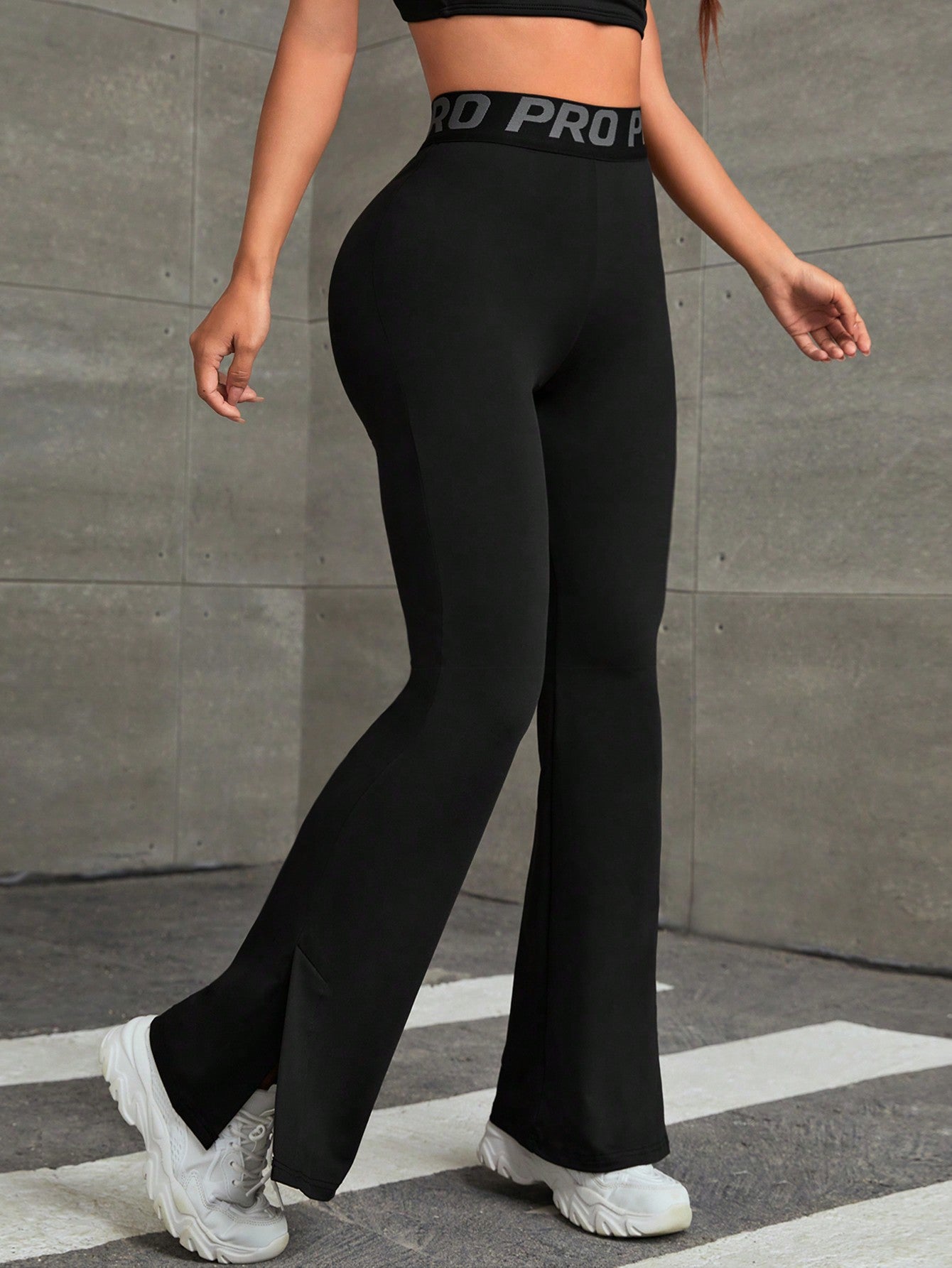 Calça Legging Flare Fitness Cintura Alta Com Elástico Pro