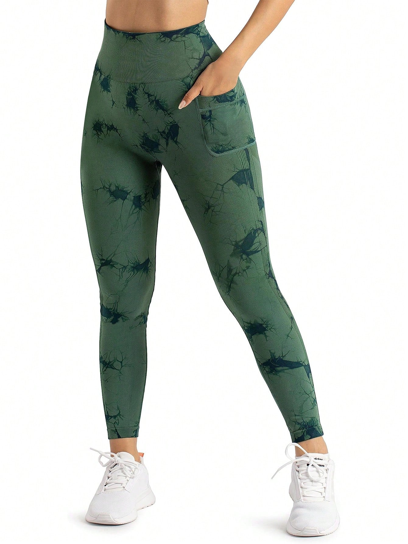 Calça Legging Tie Dye Seamless Com Bolsos