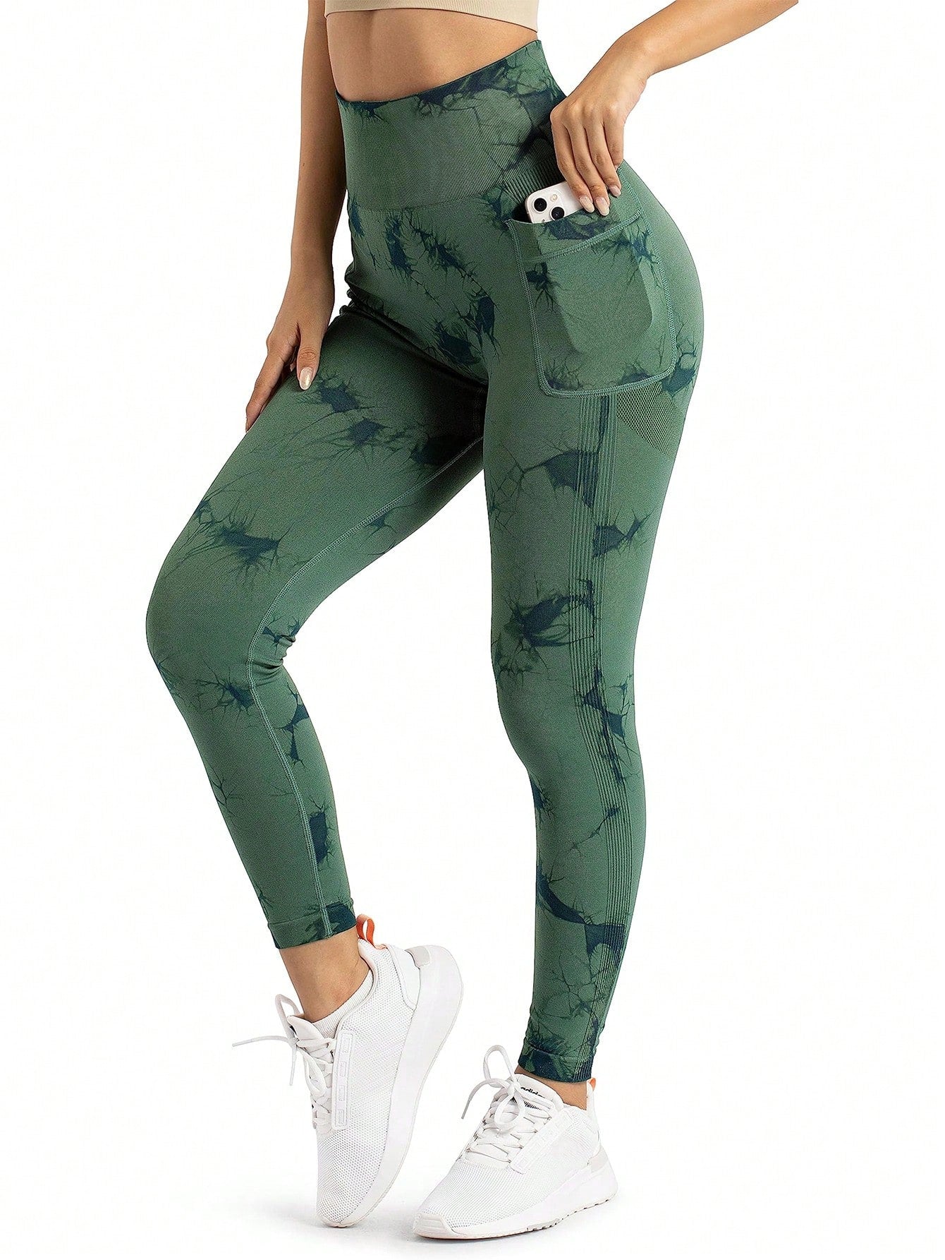 Calça Legging Tie Dye Seamless Com Bolsos
