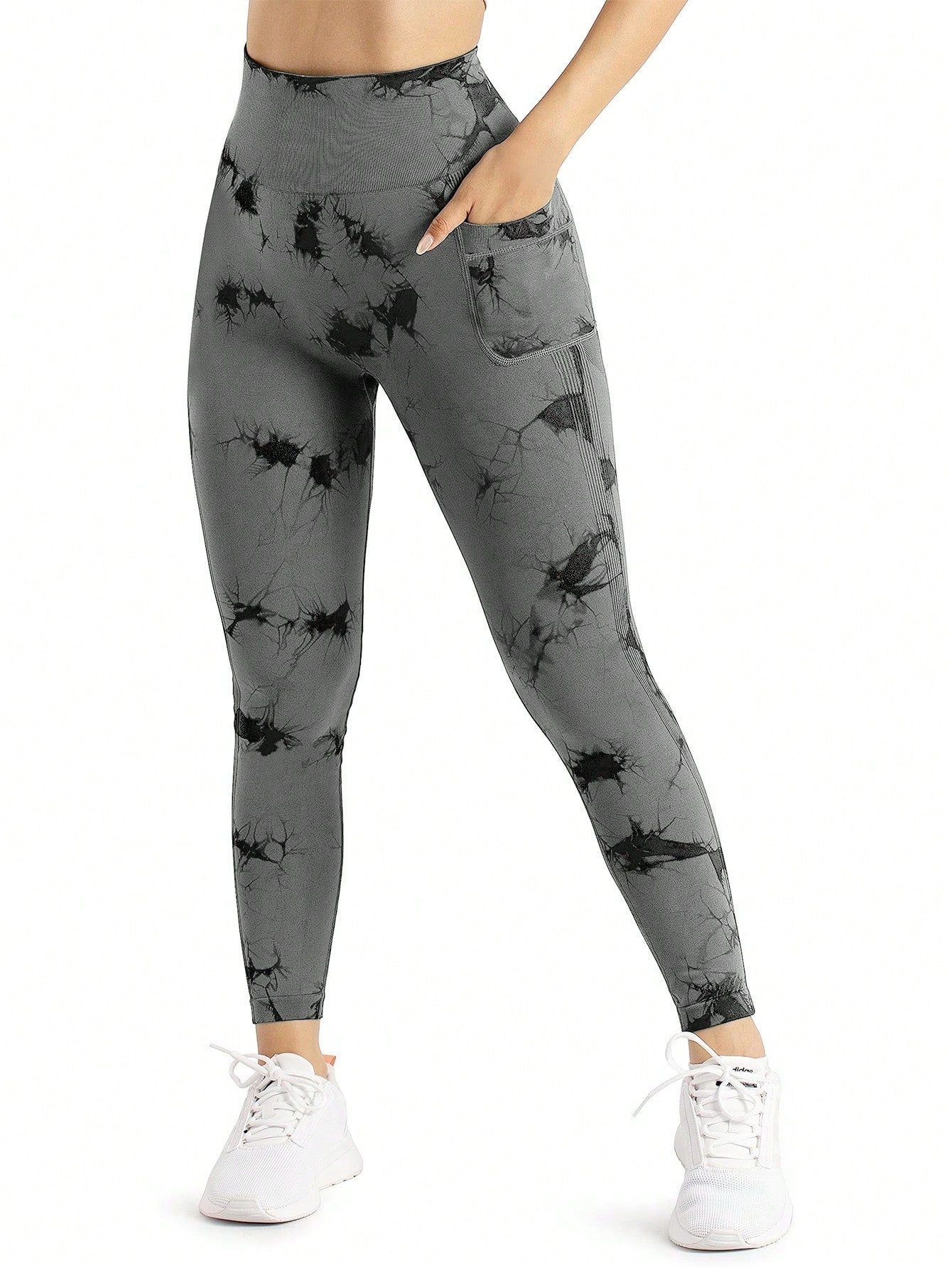Calça Legging Tie Dye Seamless Com Bolsos