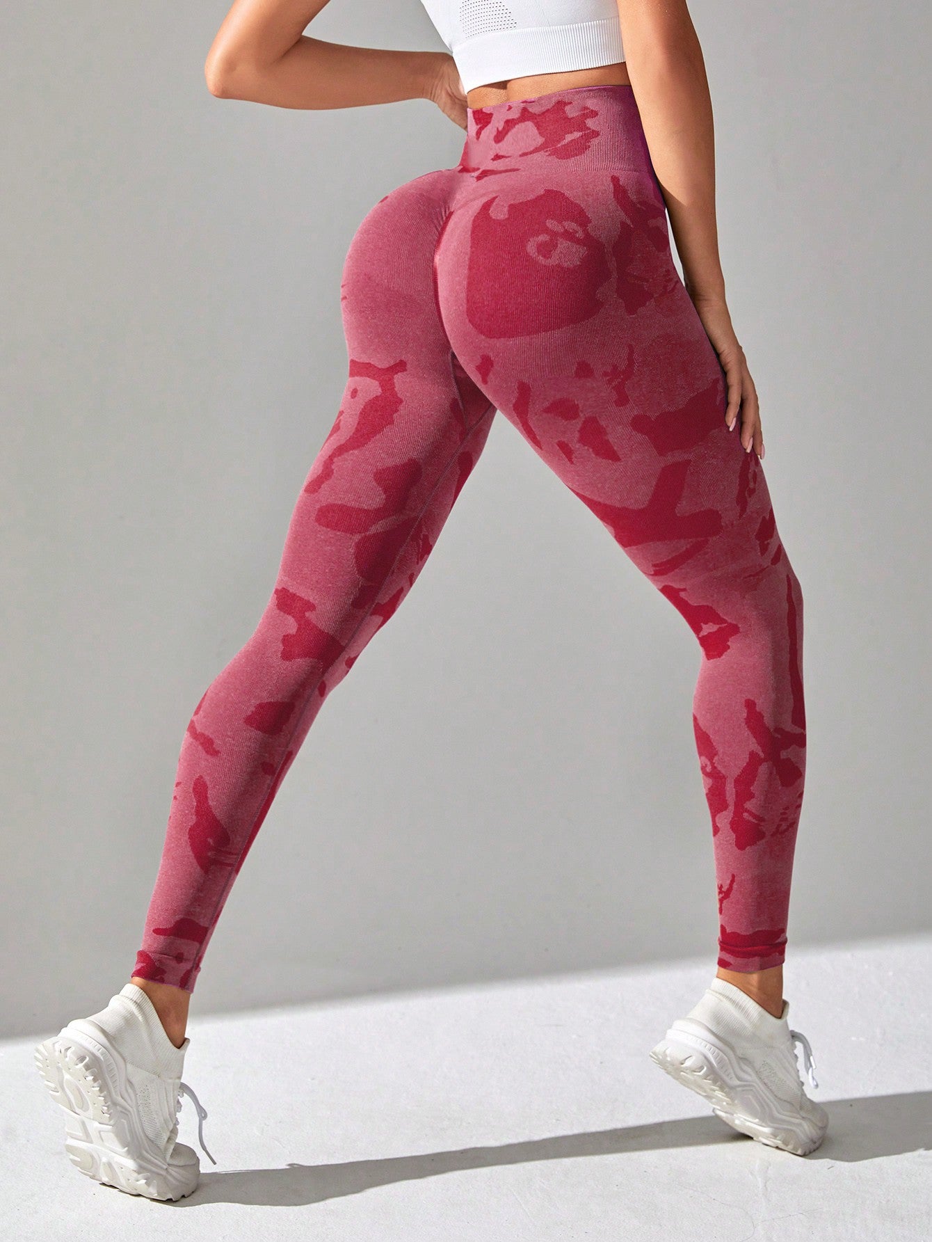 Calça Legging Seamless Estampada Cintura Alta Fitness Sport